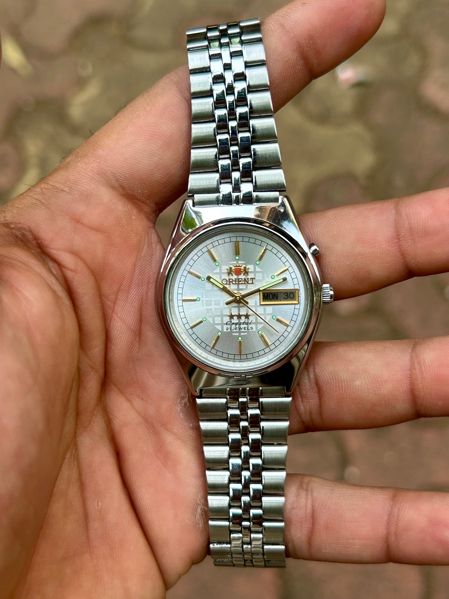 Super Rare Pre Owned Orient Tristar Silver Sunburst