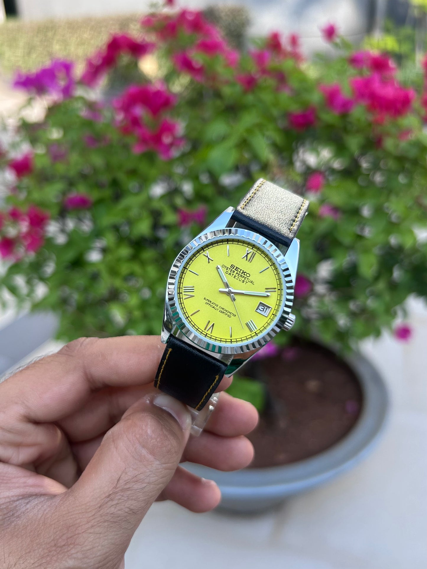 Seiko Datejust Lemon Yellow Unisex Homage