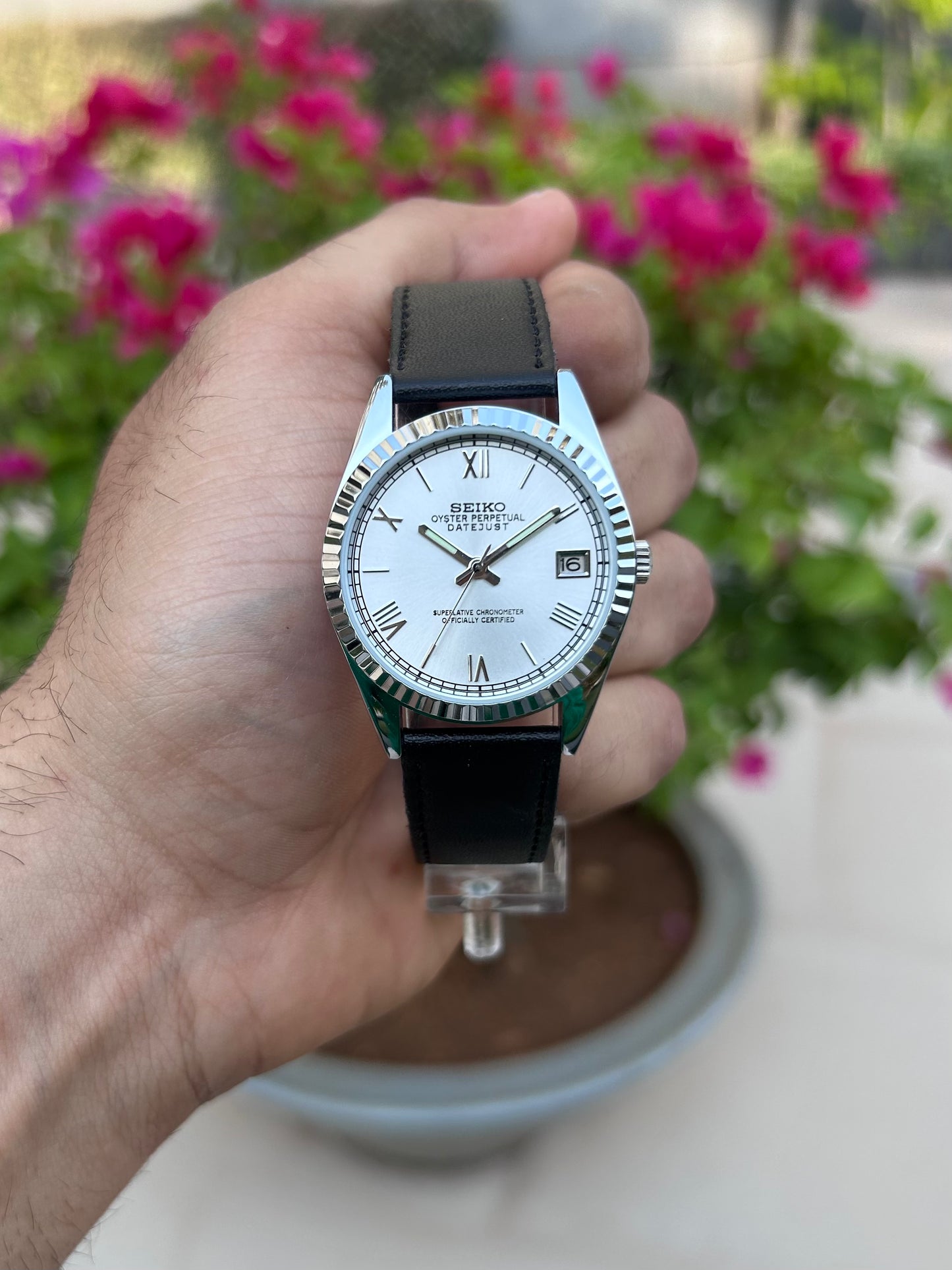 Seiko Datejust Off White Sunburst Unisex Automatic Homage