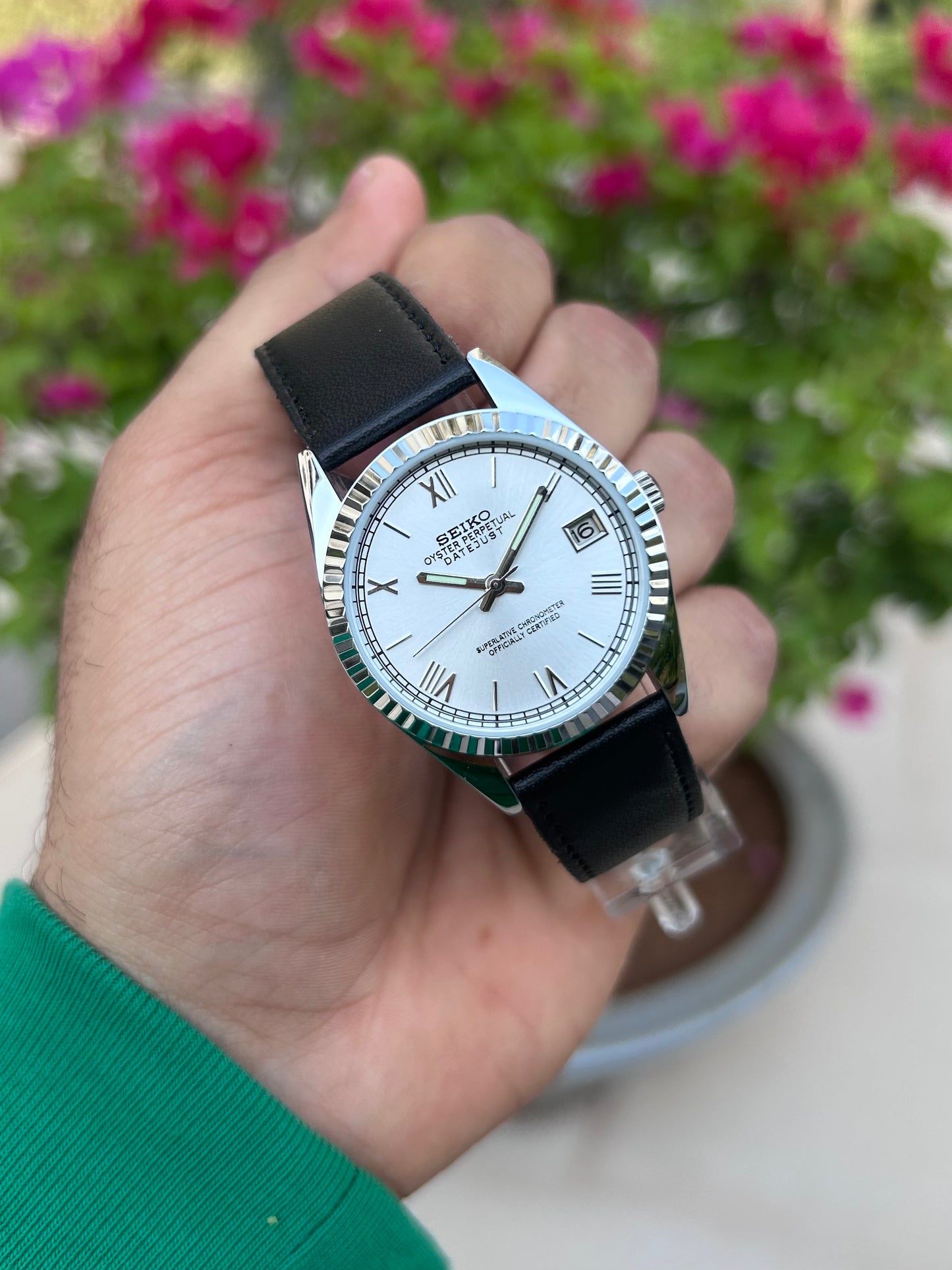 Seiko Datejust Off White Sunburst Unisex Automatic Homage