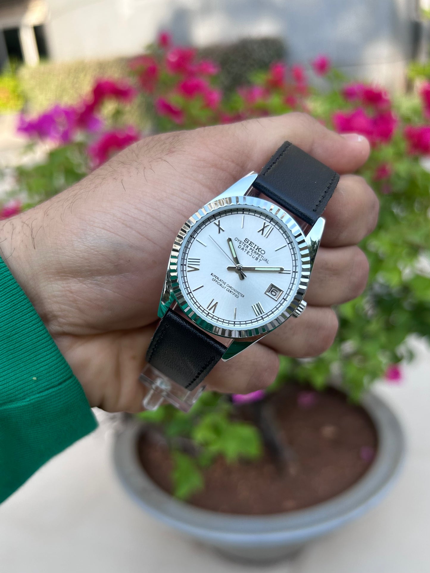Seiko Datejust Off White Sunburst Unisex Automatic Homage
