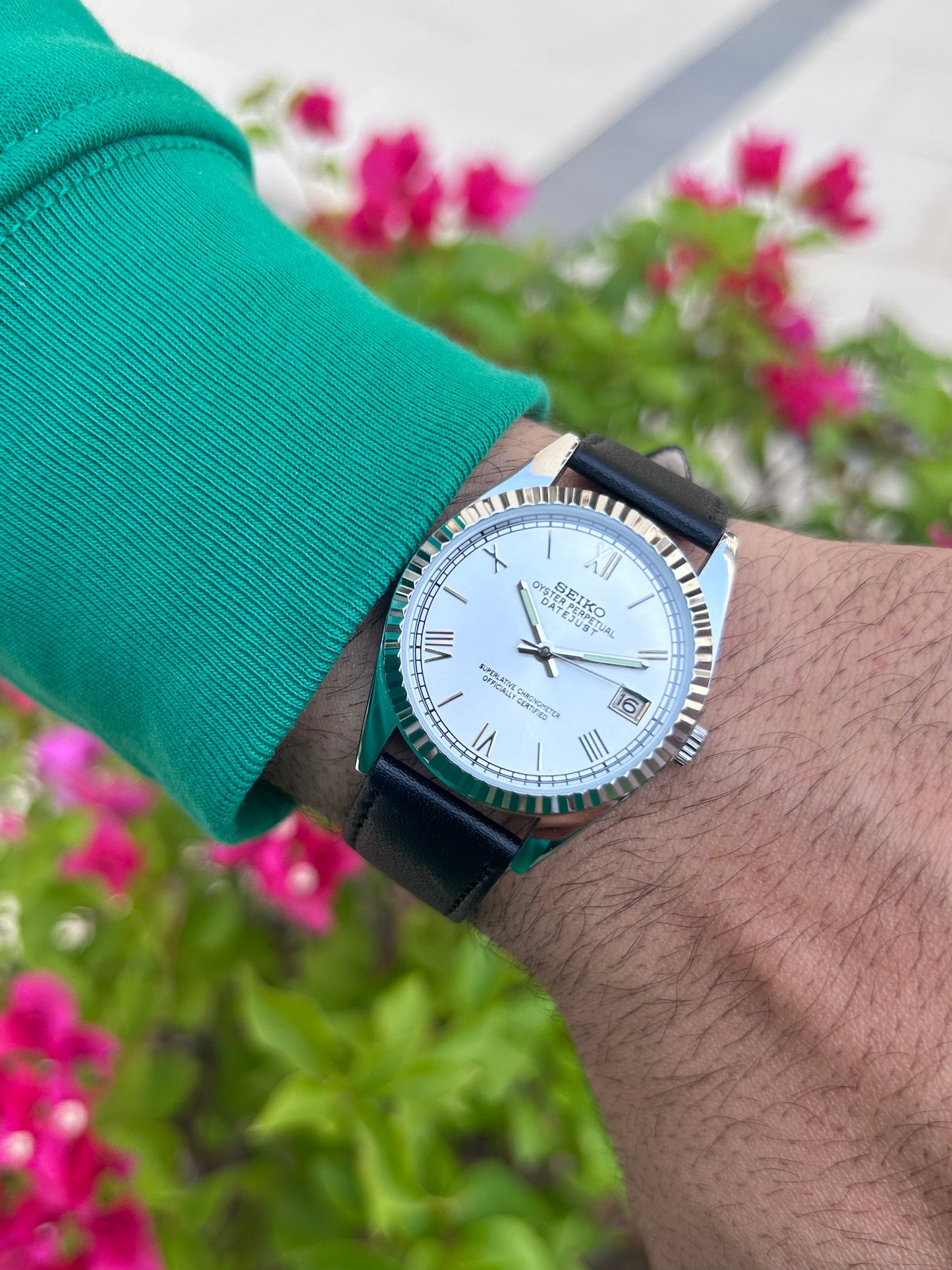 Seiko Datejust Off White Sunburst Unisex Automatic Homage