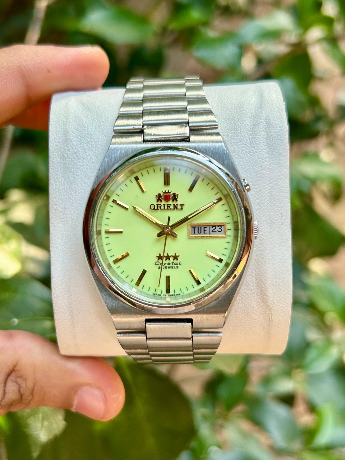 Super Rare Pre Owned PRX Tristar Orient  Green Full Lume