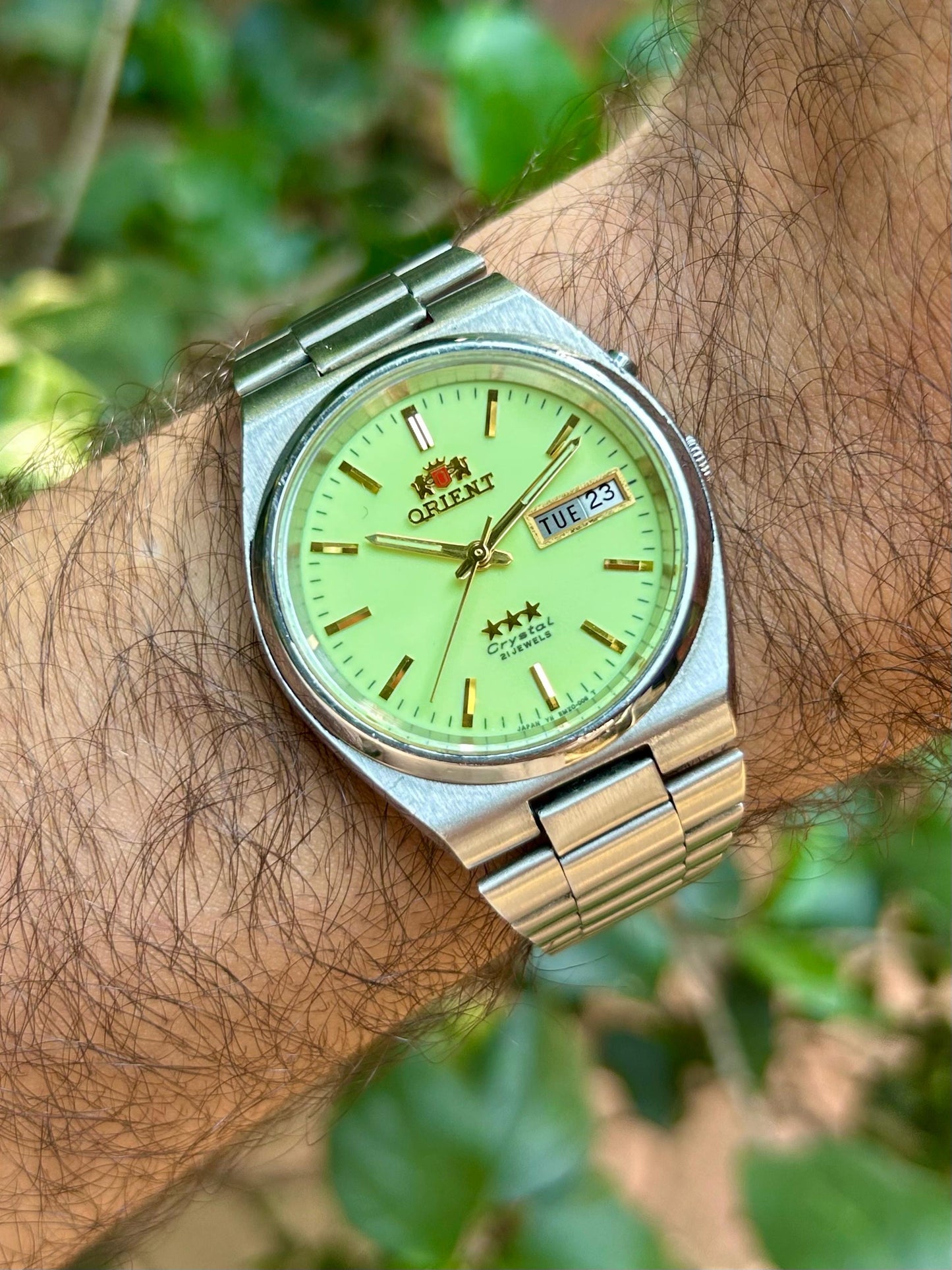 Super Rare Pre Owned PRX Tristar Orient  Green Full Lume