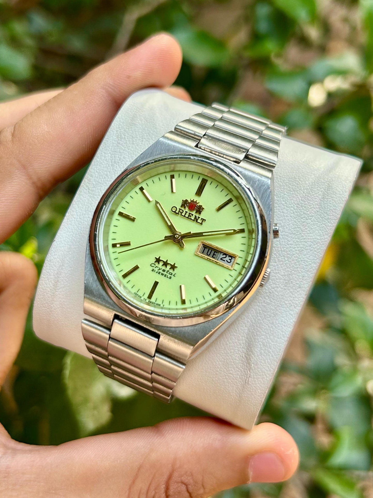 Super Rare Pre Owned PRX Tristar Orient  Green Full Lume