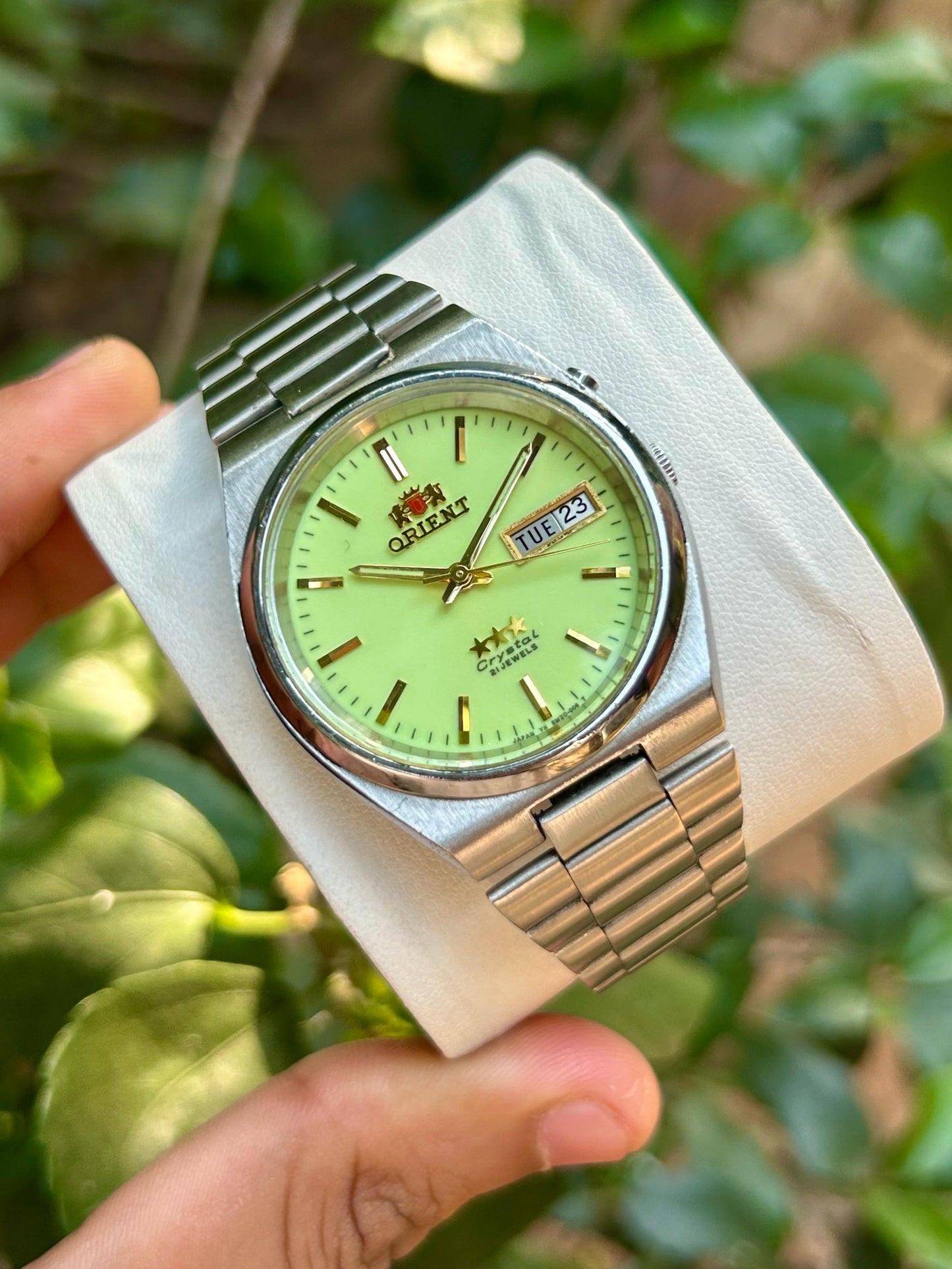 Super Rare Pre Owned PRX Tristar Orient  Green Full Lume