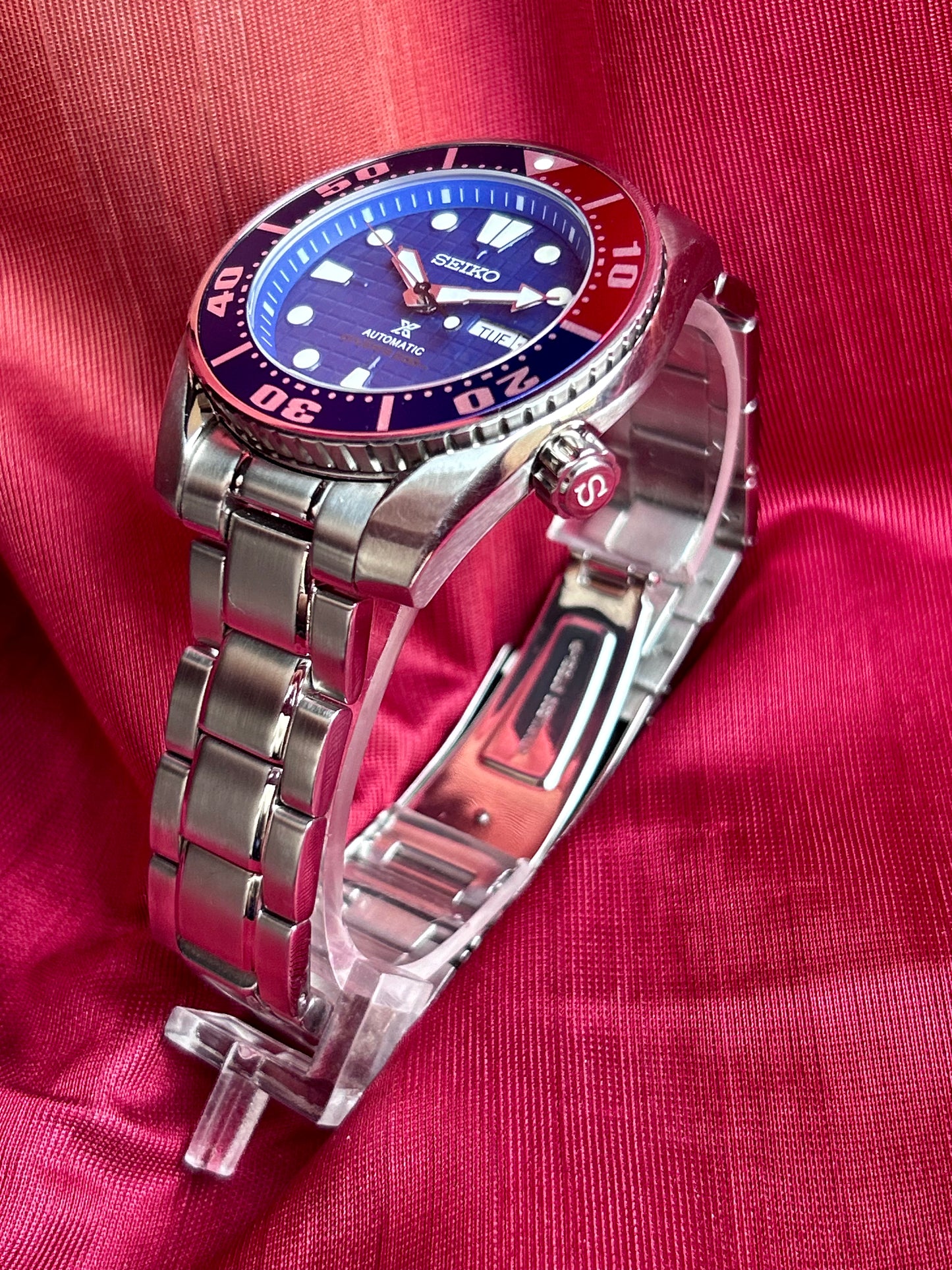 Seiko Sumo Scuba Diver Pepsi Automatic Homage Mod