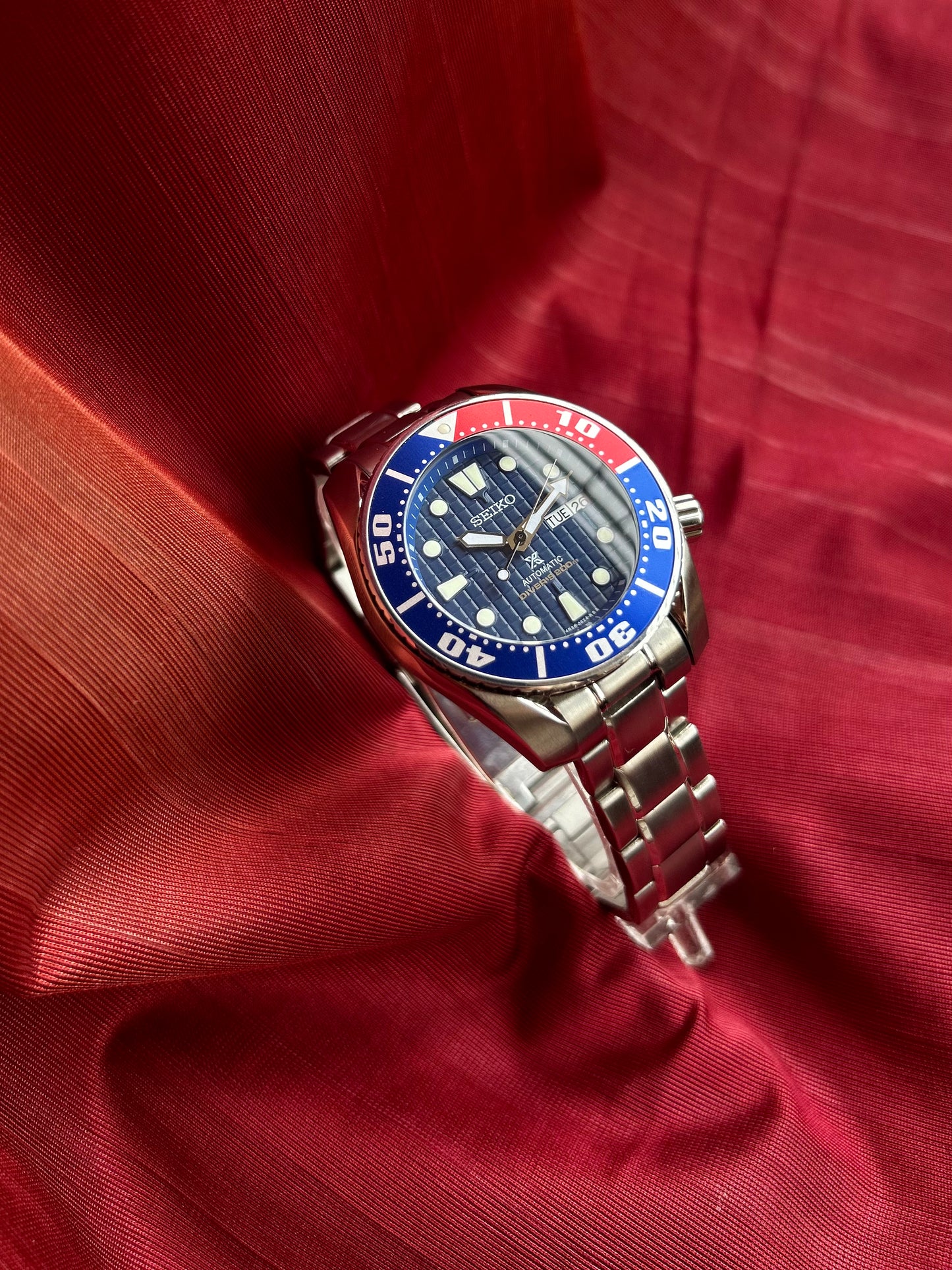 Seiko Sumo Scuba Diver Pepsi Automatic Homage Mod