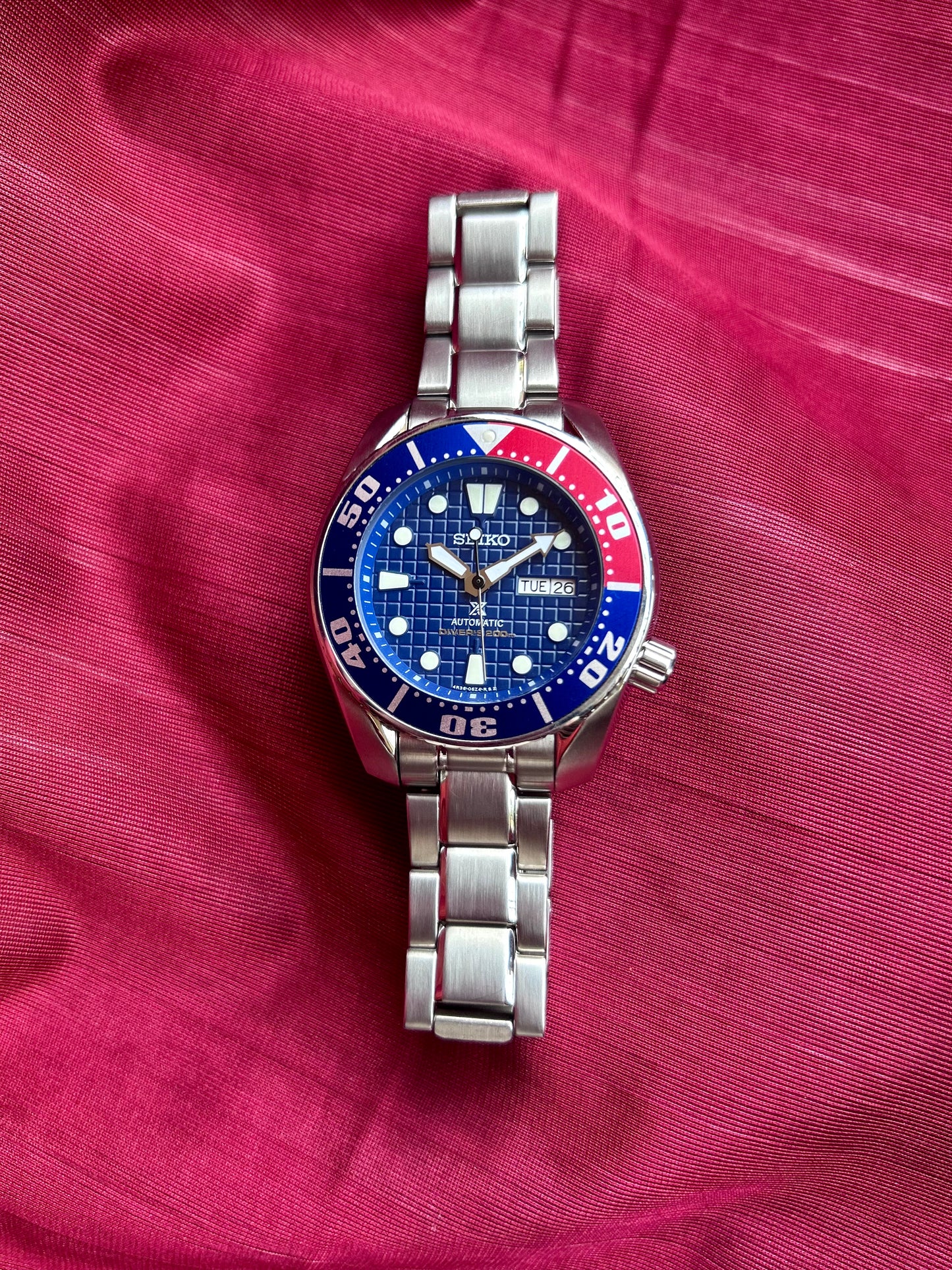 Seiko Sumo Scuba Diver Pepsi Automatic Homage Mod