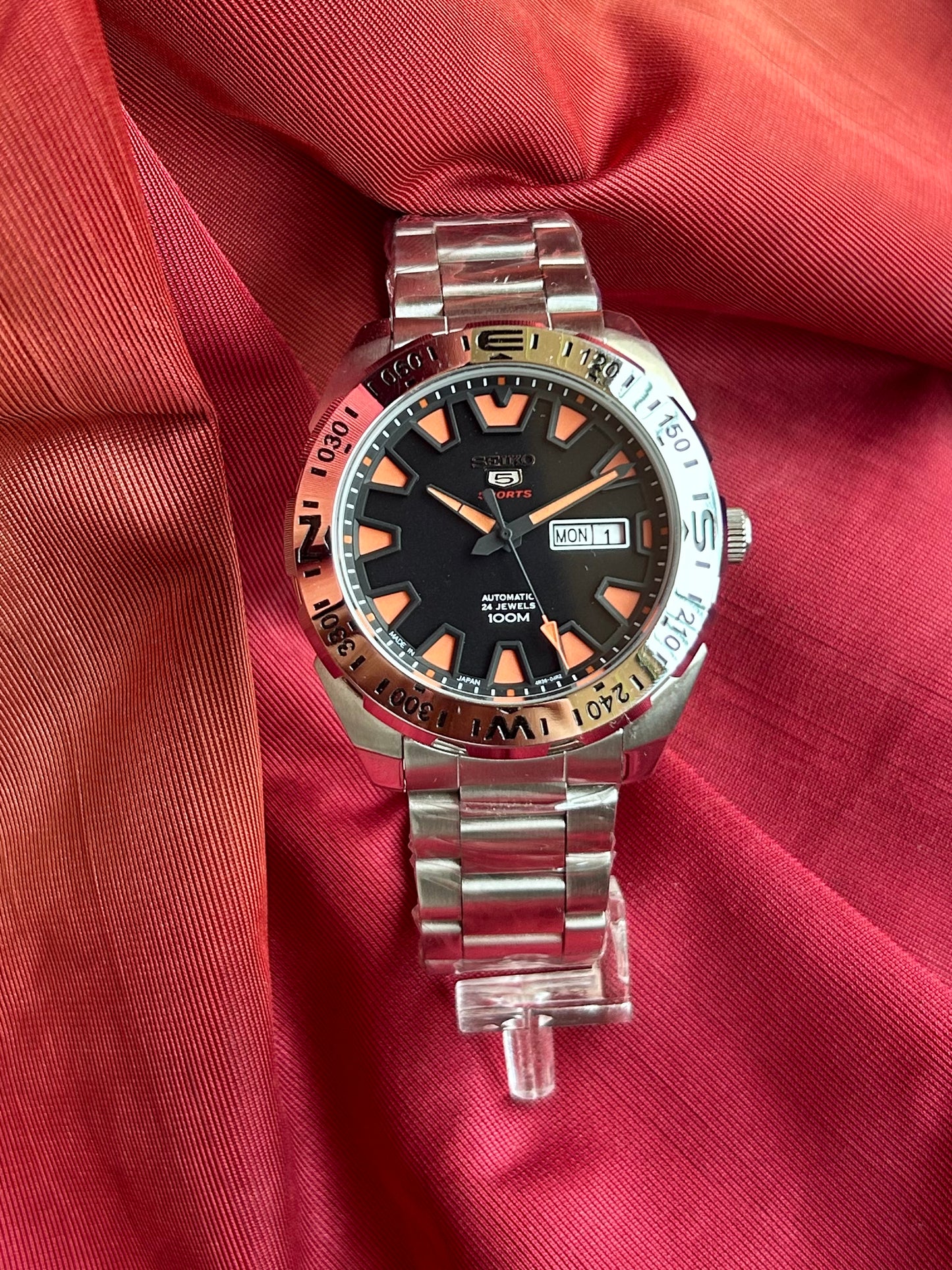 Seiko 5 Sports Black Automatic Homage Mod