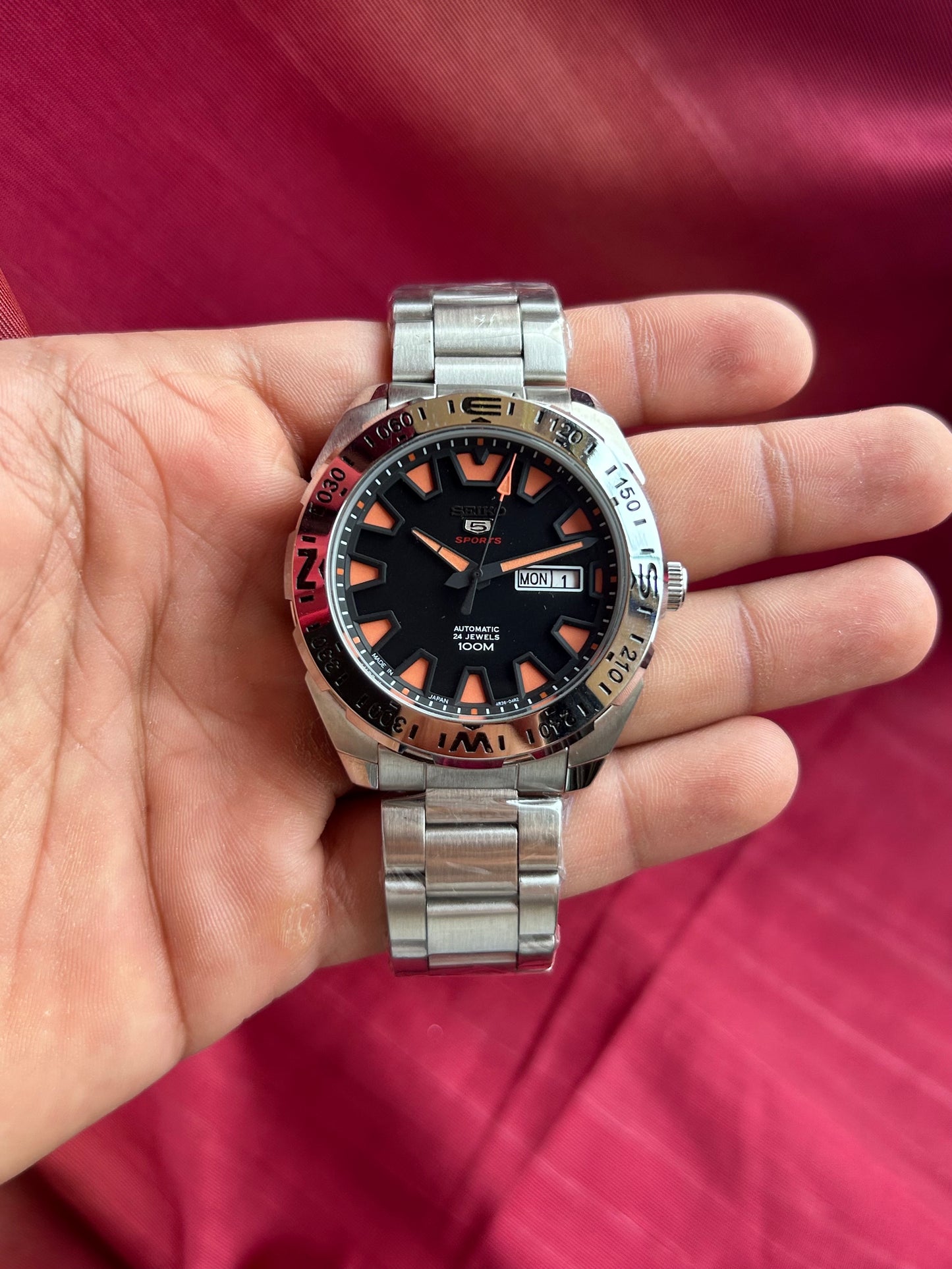 Seiko 5 Sports Black Automatic Homage Mod