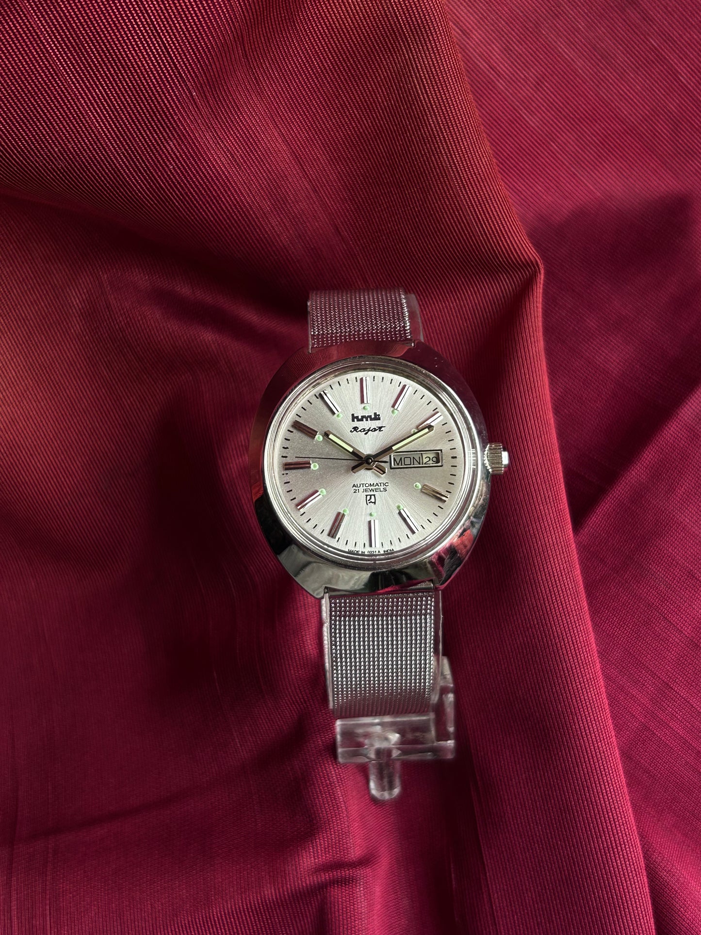 HMT Grey Sunburst Rajat Day & Date Automatic Mod