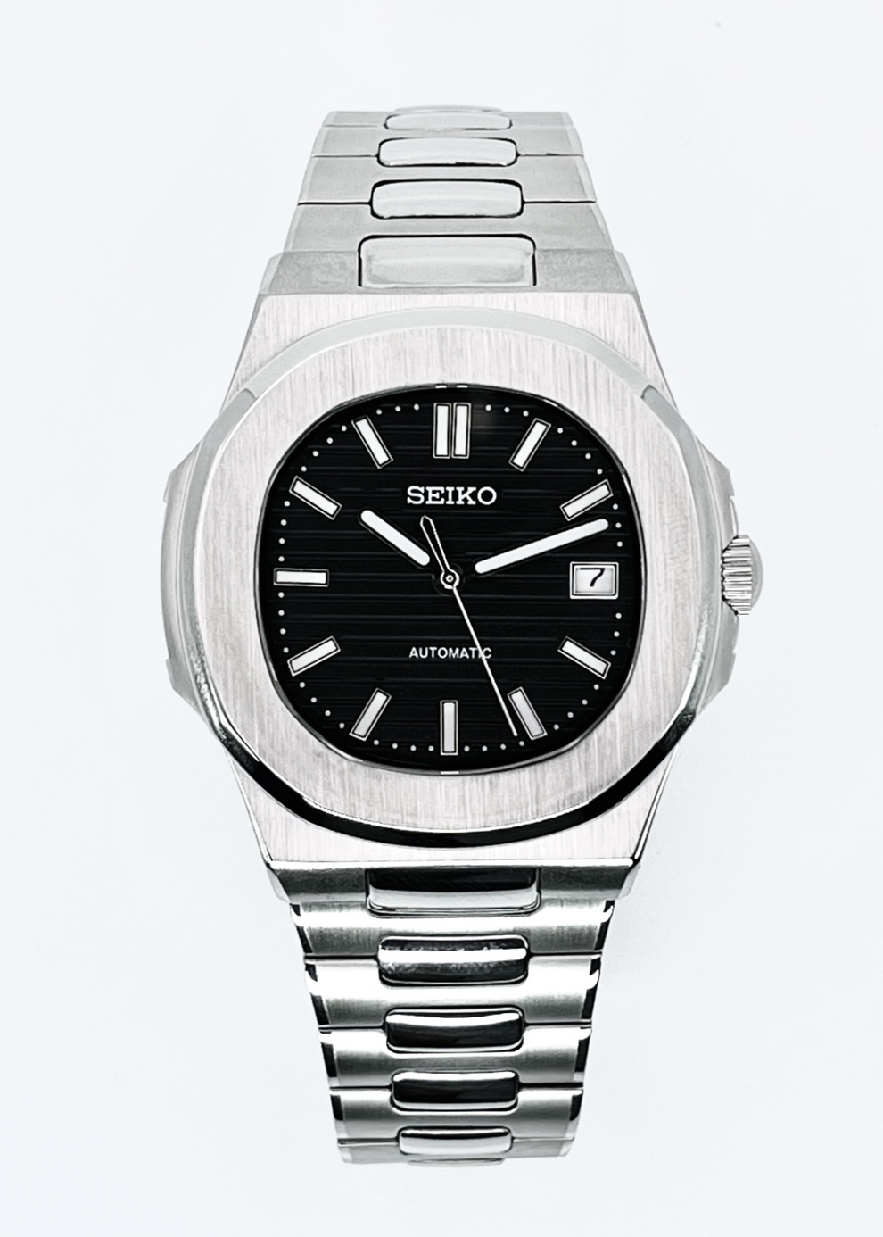 Seiko Nautilus Black Homage Mod Watch