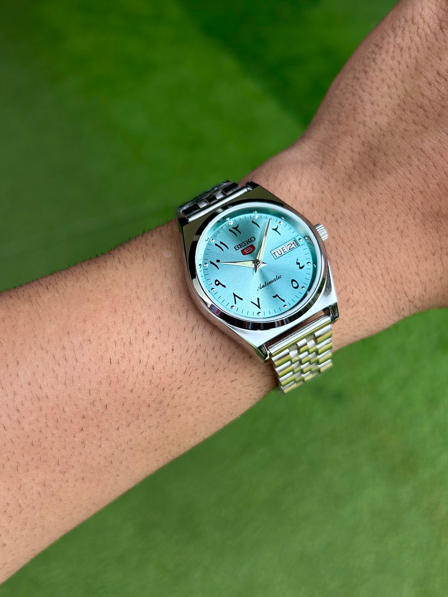 Seiko Urdu Tiffany Ice Blue Sunburst Automatic Mod