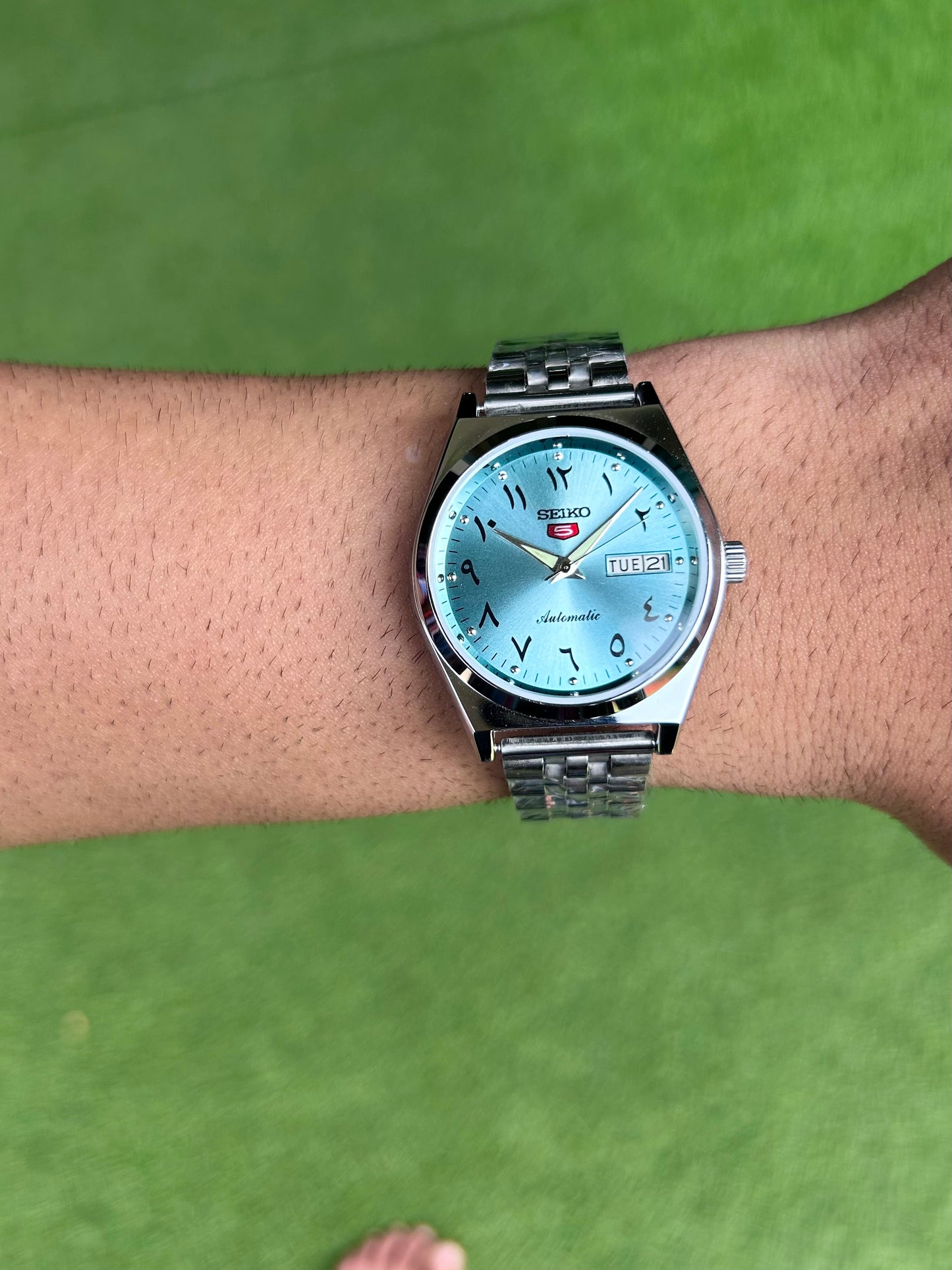 Seiko Urdu Tiffany Ice Blue Sunburst Automatic Mod