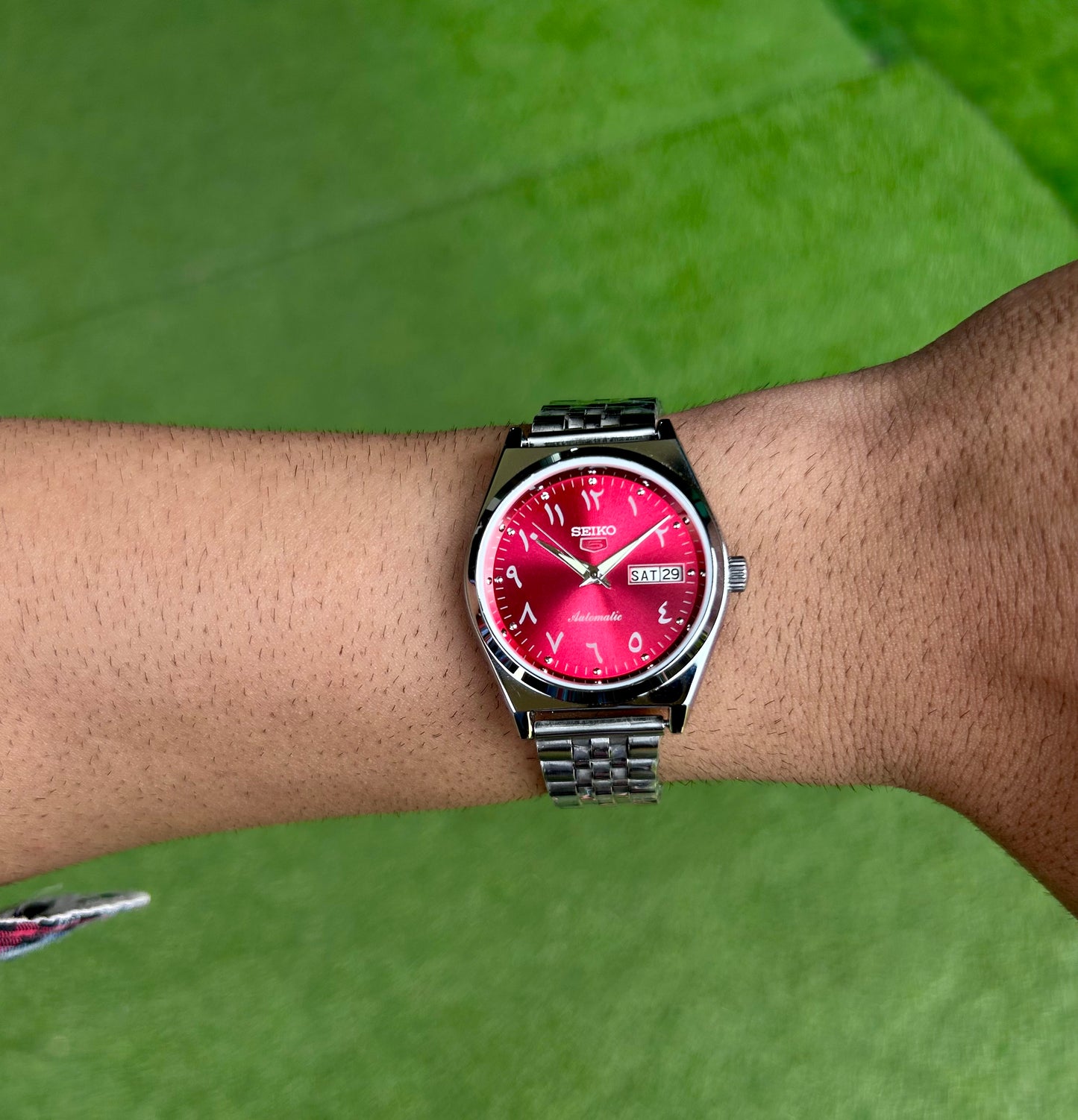 Seiko Urdu Dark Pink Sunburst Automatic Mod