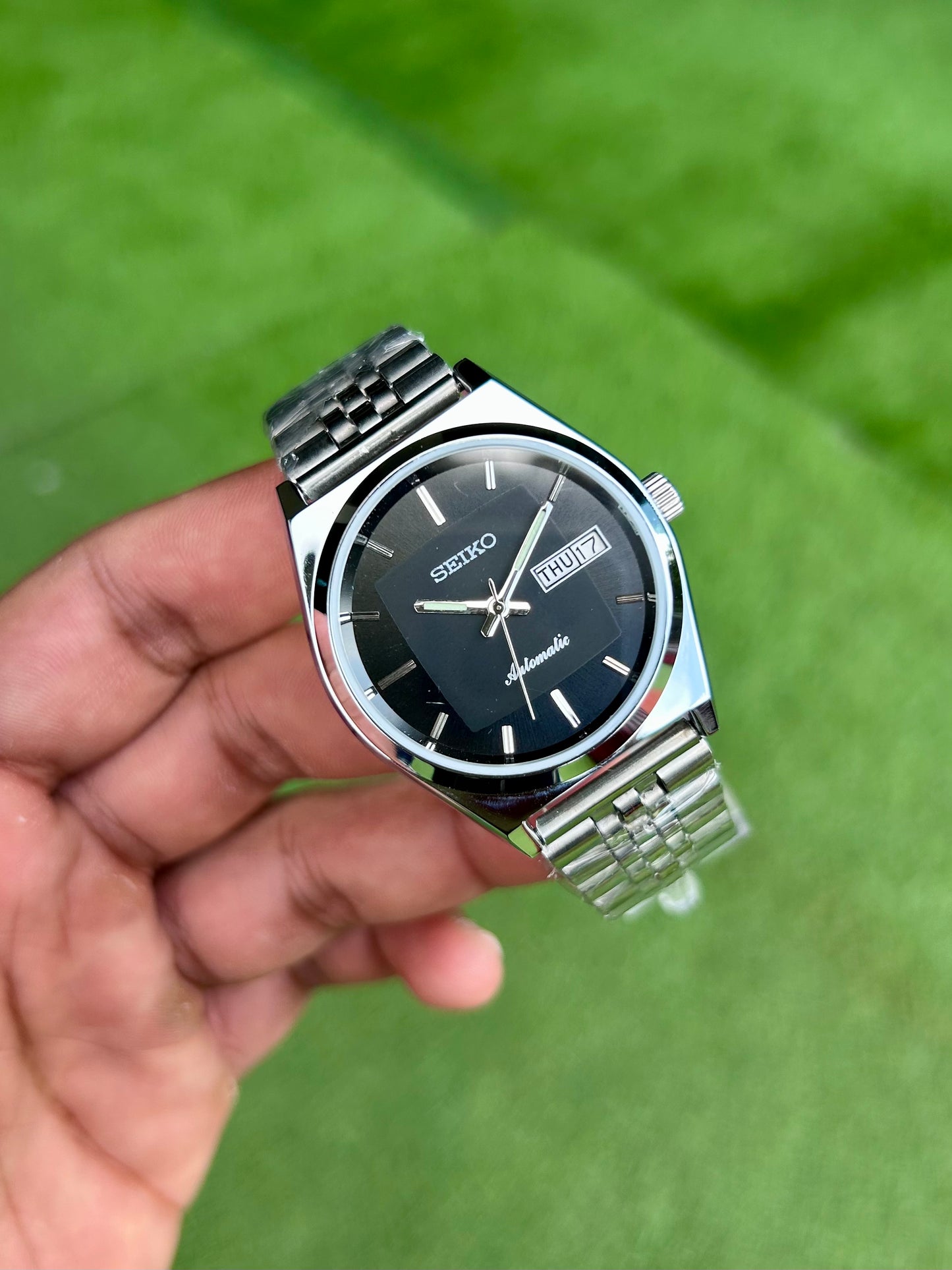 Seiko Black Sunburst Automatic 38mm Mod