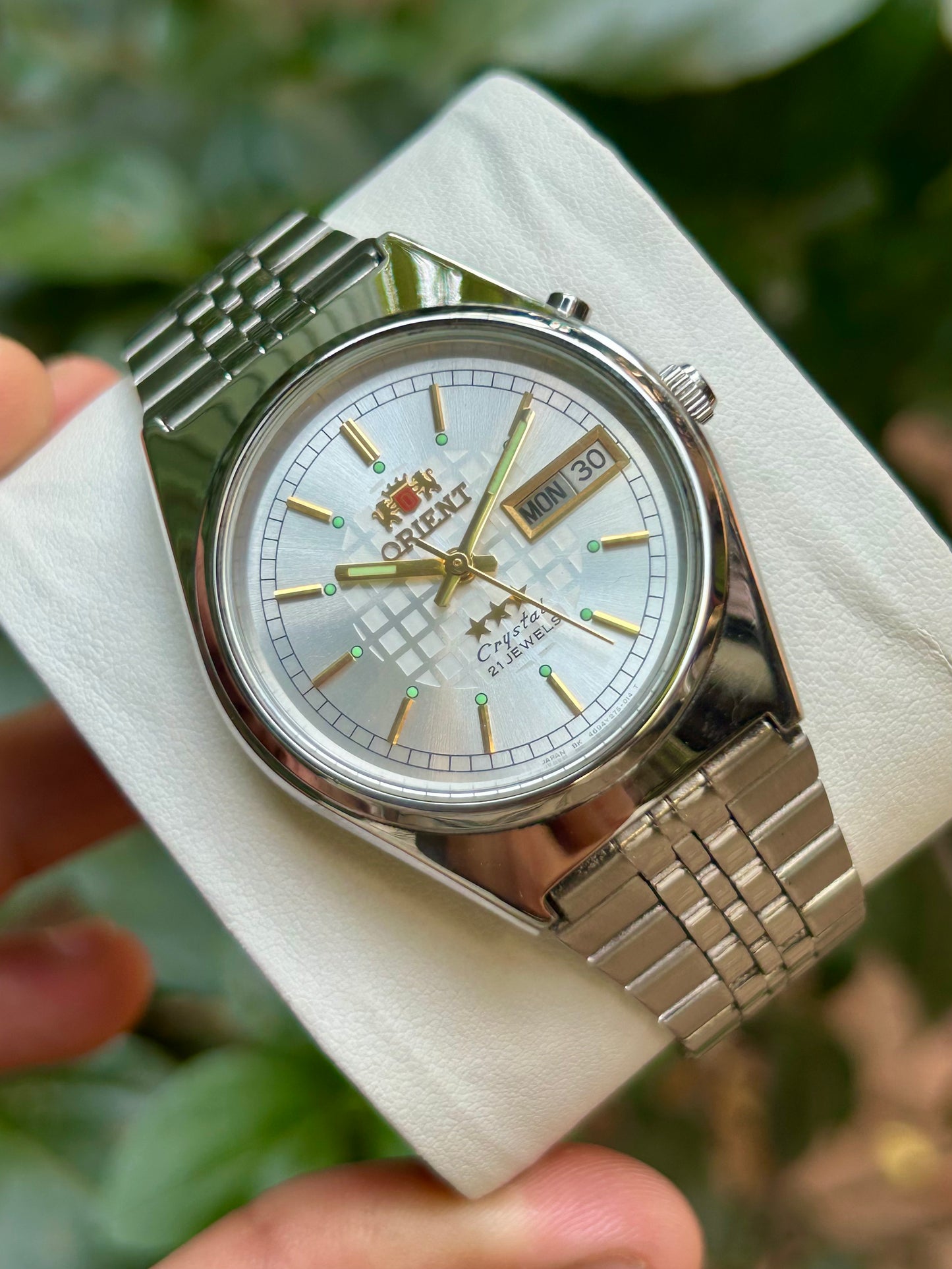 Super Rare Pre Owned Orient Tristar Silver Sunburst