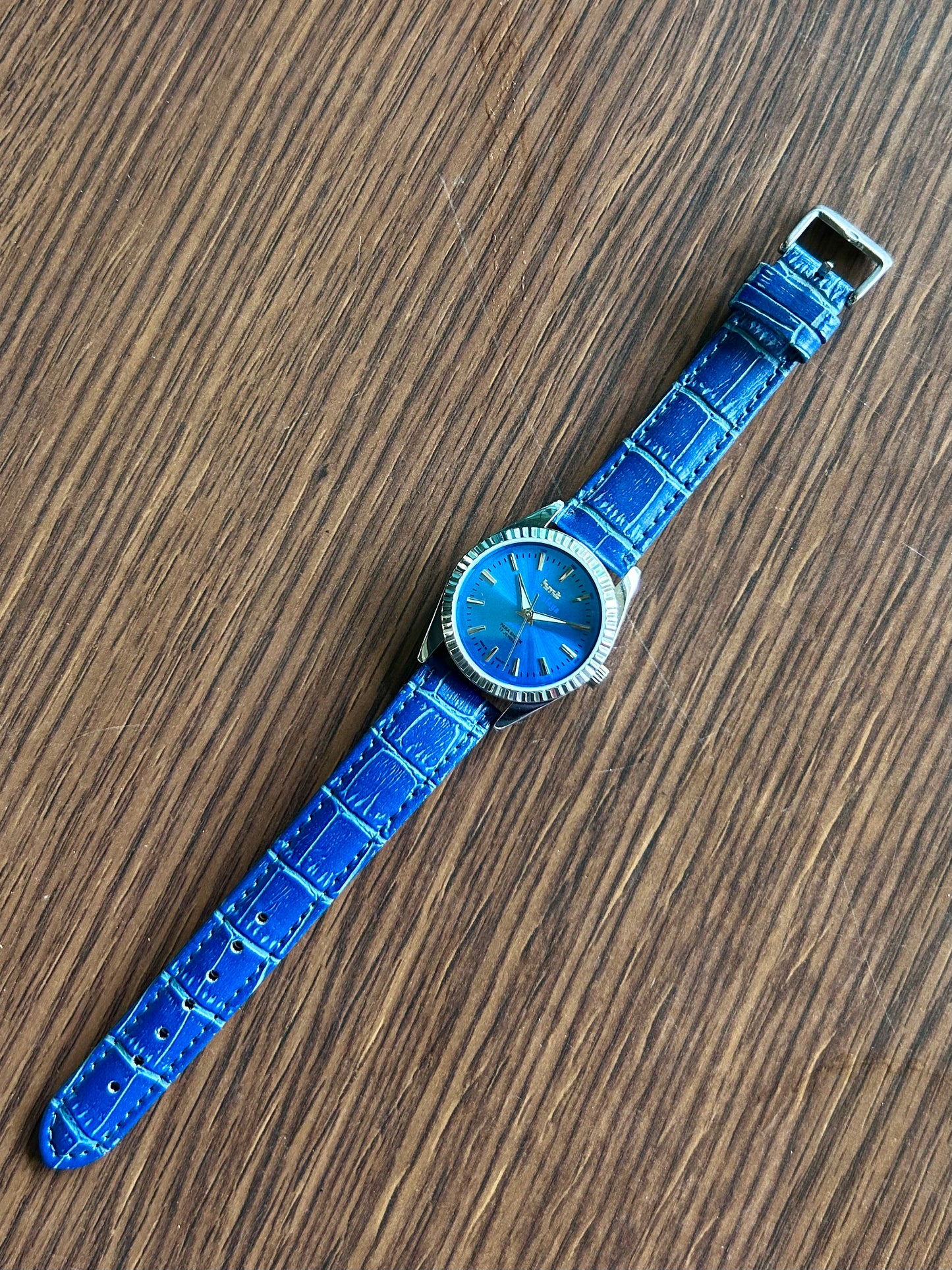 HMT Himalaya Blue Sunburst Unisex Hand winding Mod Watch