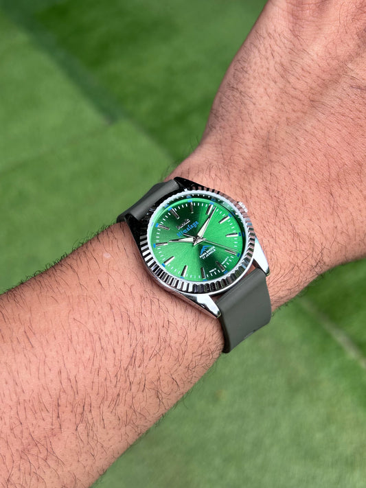 HMT Himalaya Green Sunburst Unisex Hand-Winding Mod Watch