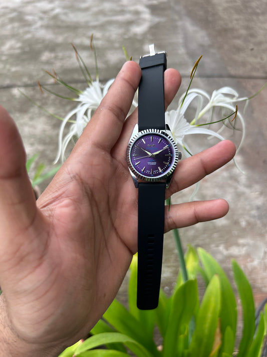 HMT Himalaya Purple Sunburst Unisex Hand-Winding Mod Watch