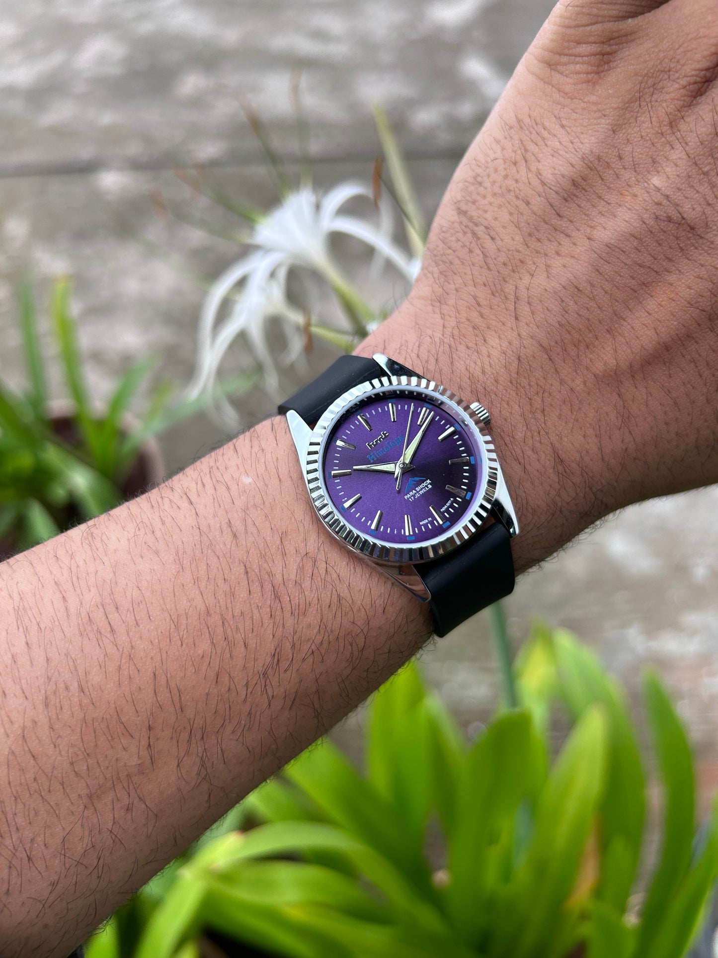 HMT Himalaya Purple Sunburst Unisex Hand-Winding Mod Watch