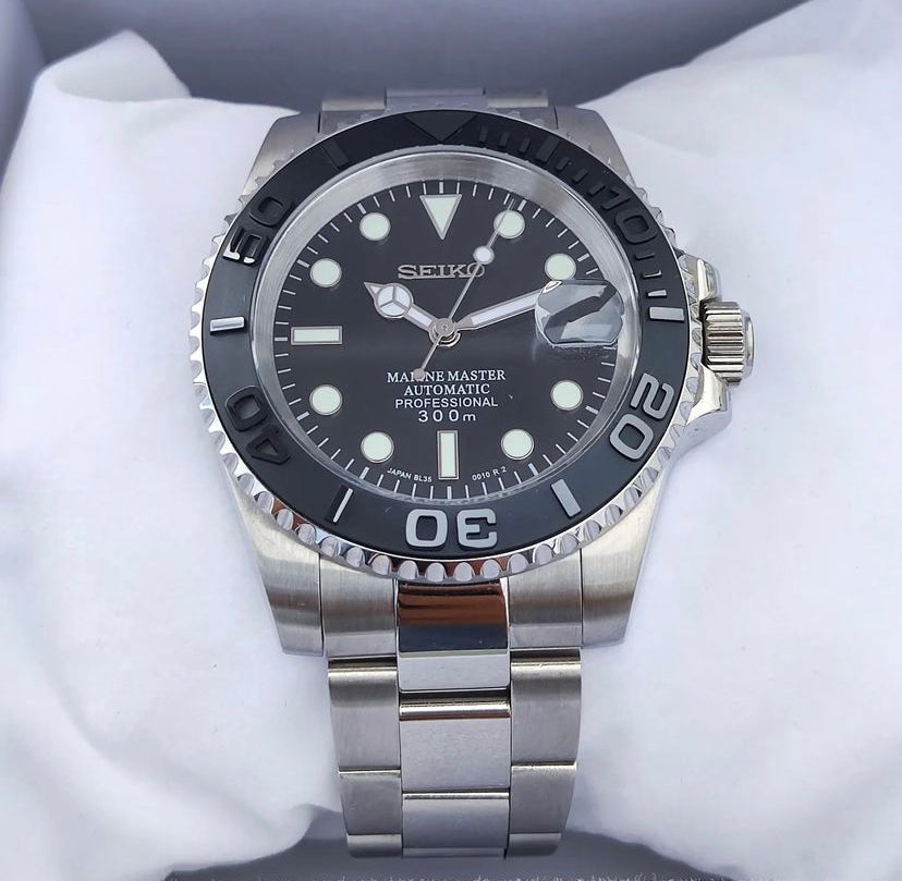 Seiko YachtMaster Silver Hoamge Mod Watch