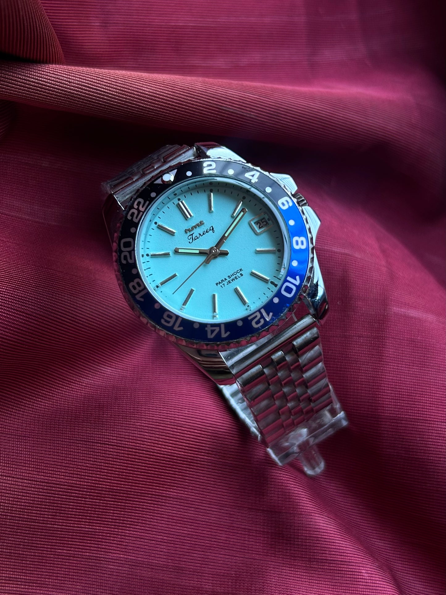 HMT Tareeq Tiffany Blue Batman Handwinding Mod Watch