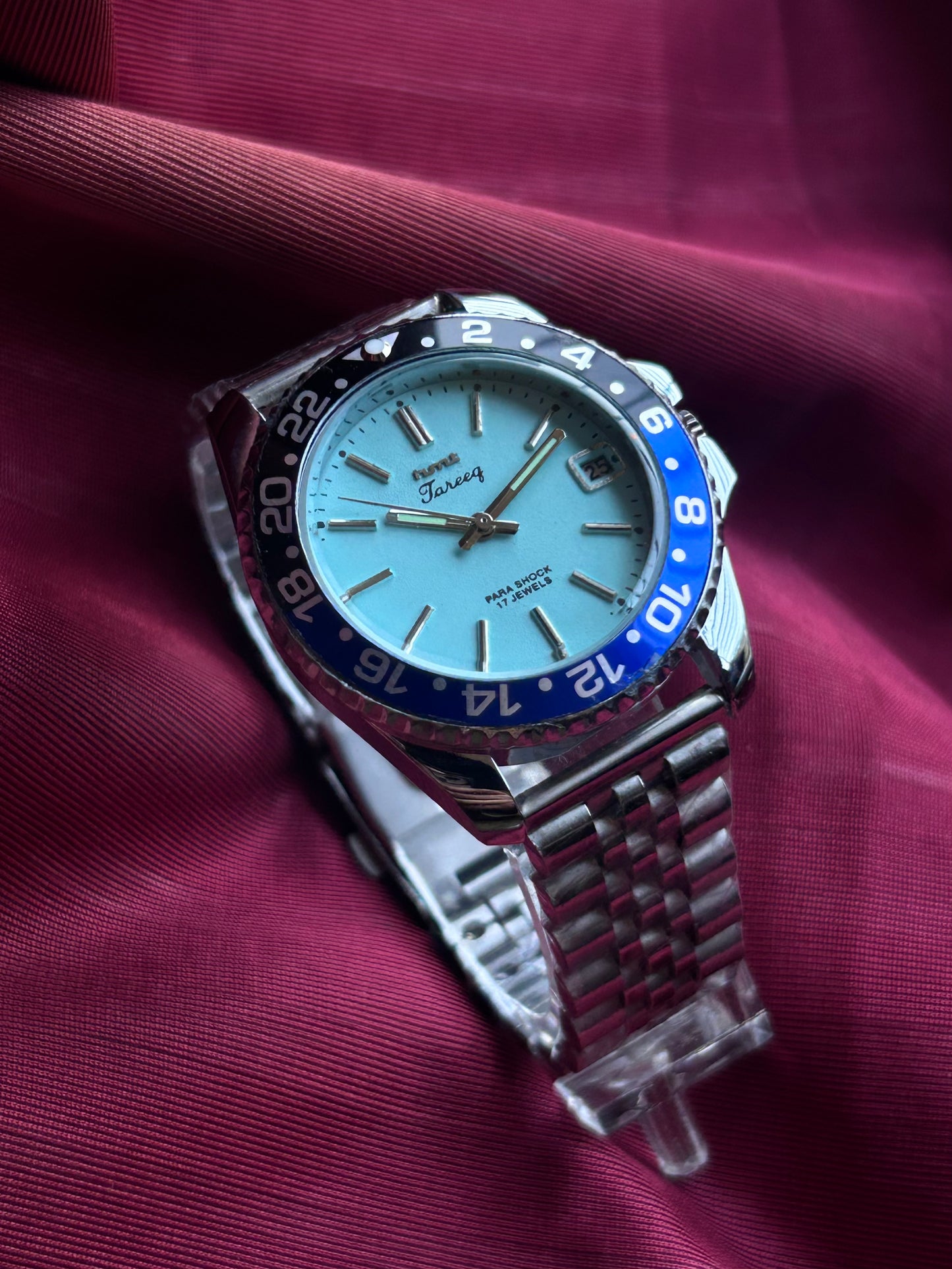 HMT Tareeq Tiffany Blue Batman Handwinding Mod Watch