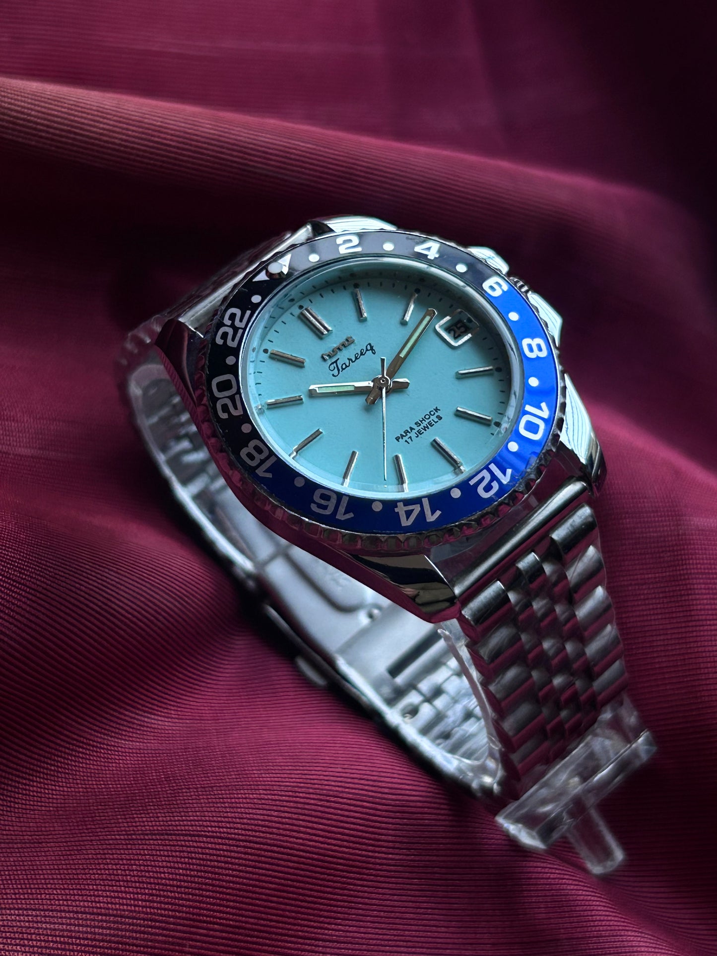 HMT Tareeq Tiffany Blue Batman Handwinding Mod Watch