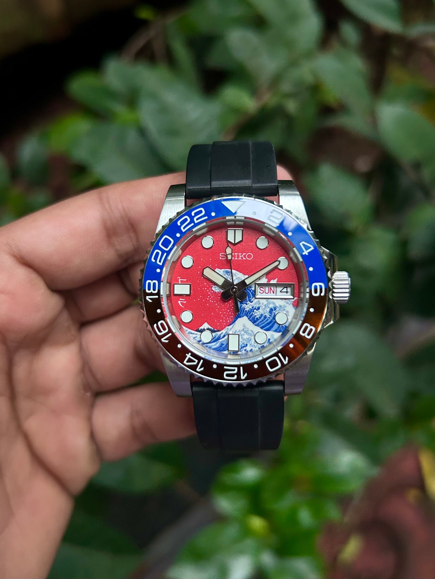 Seiko Pepsi The Great Godzilla Wave Automatic Homage Mod Watch