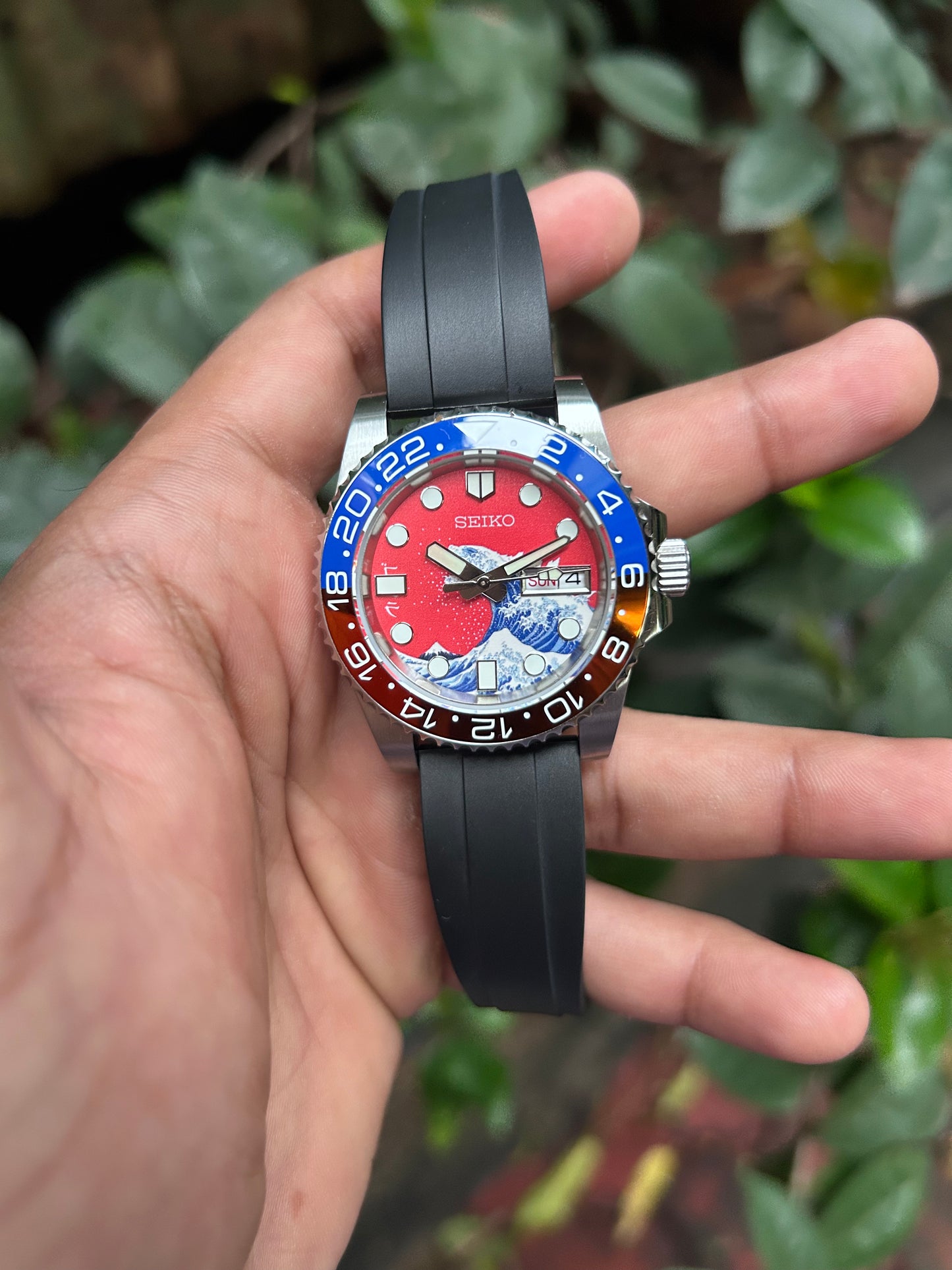 Seiko Pepsi The Great Godzilla Wave Automatic Homage Mod Watch