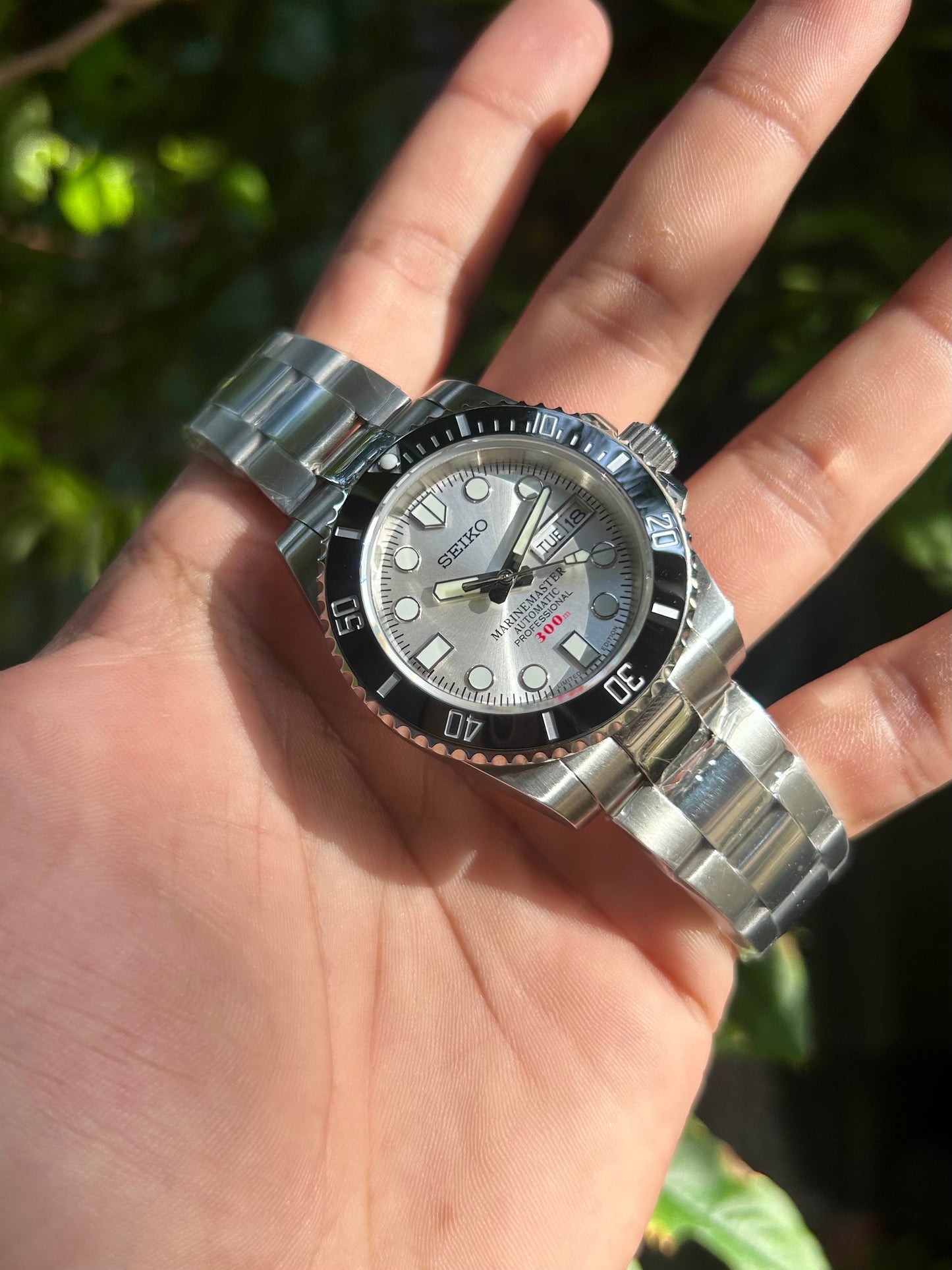 Seiko MarineMaster 300'm Sunburst Automatic Homage Mod Watch