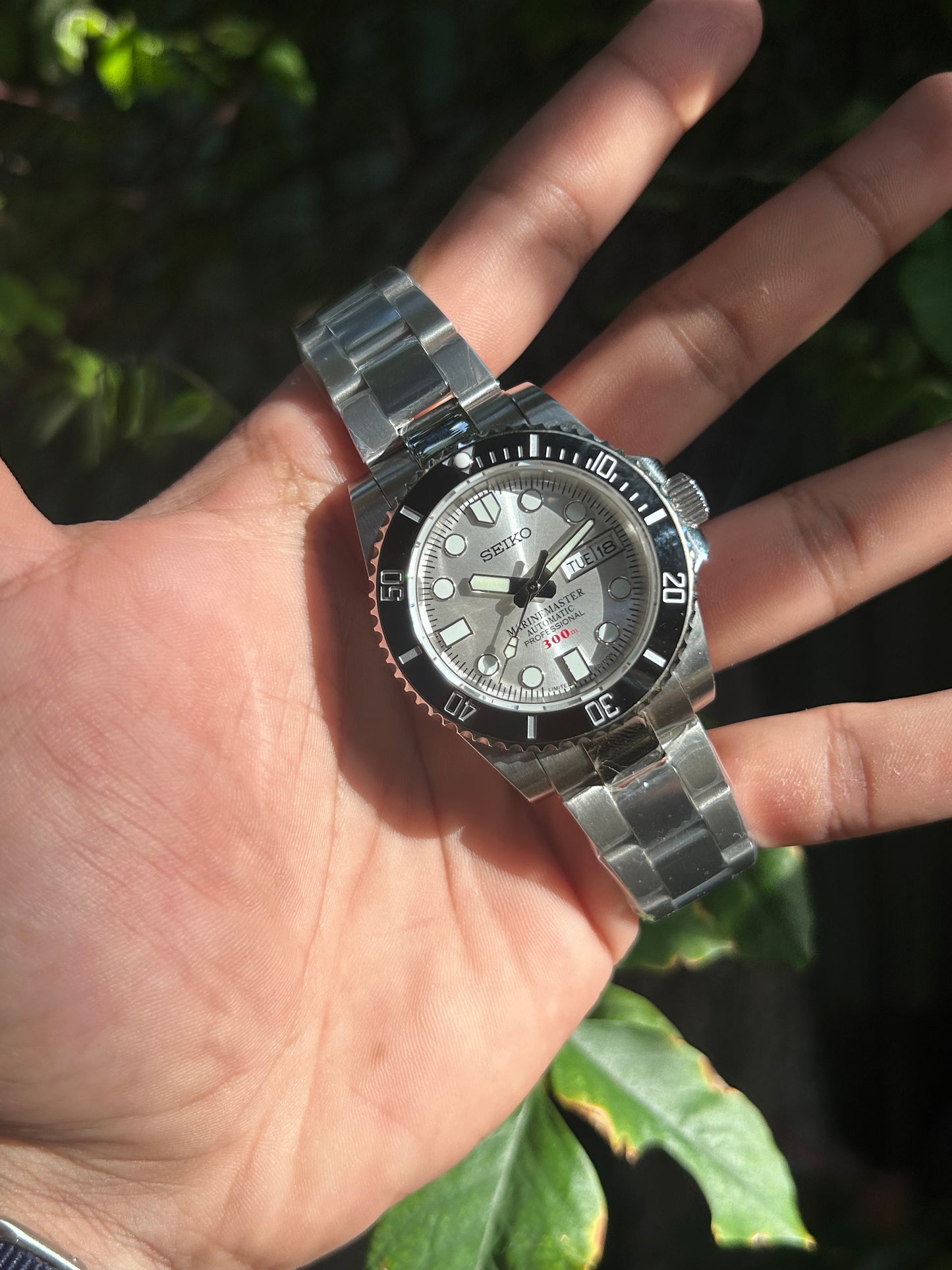 Seiko MarineMaster 300'm Sunburst Automatic Homage Mod Watch