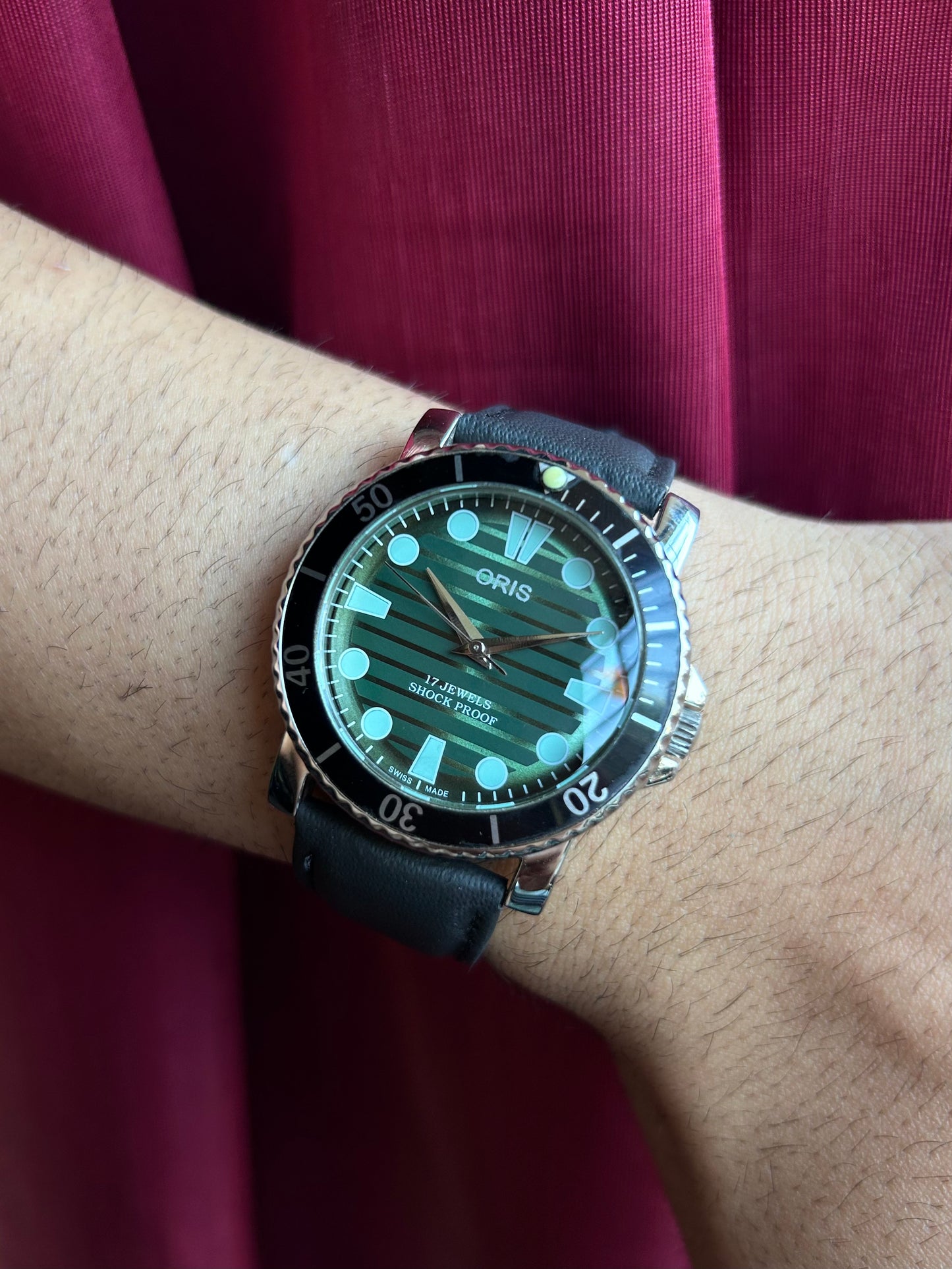 Oris Dark Green TwoTone Custom Mod Handwinding