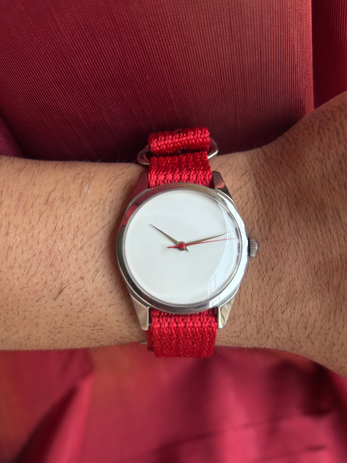 HMT White Janata unisex hand-winding