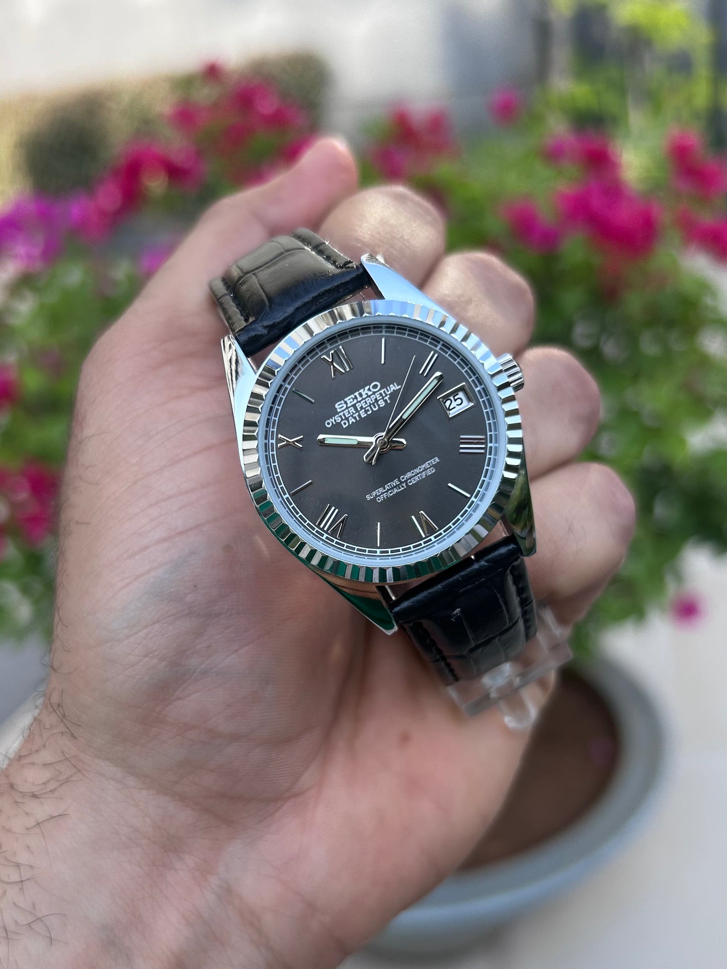 Seiko Datejust Grey Sunburst Unisex Automatic