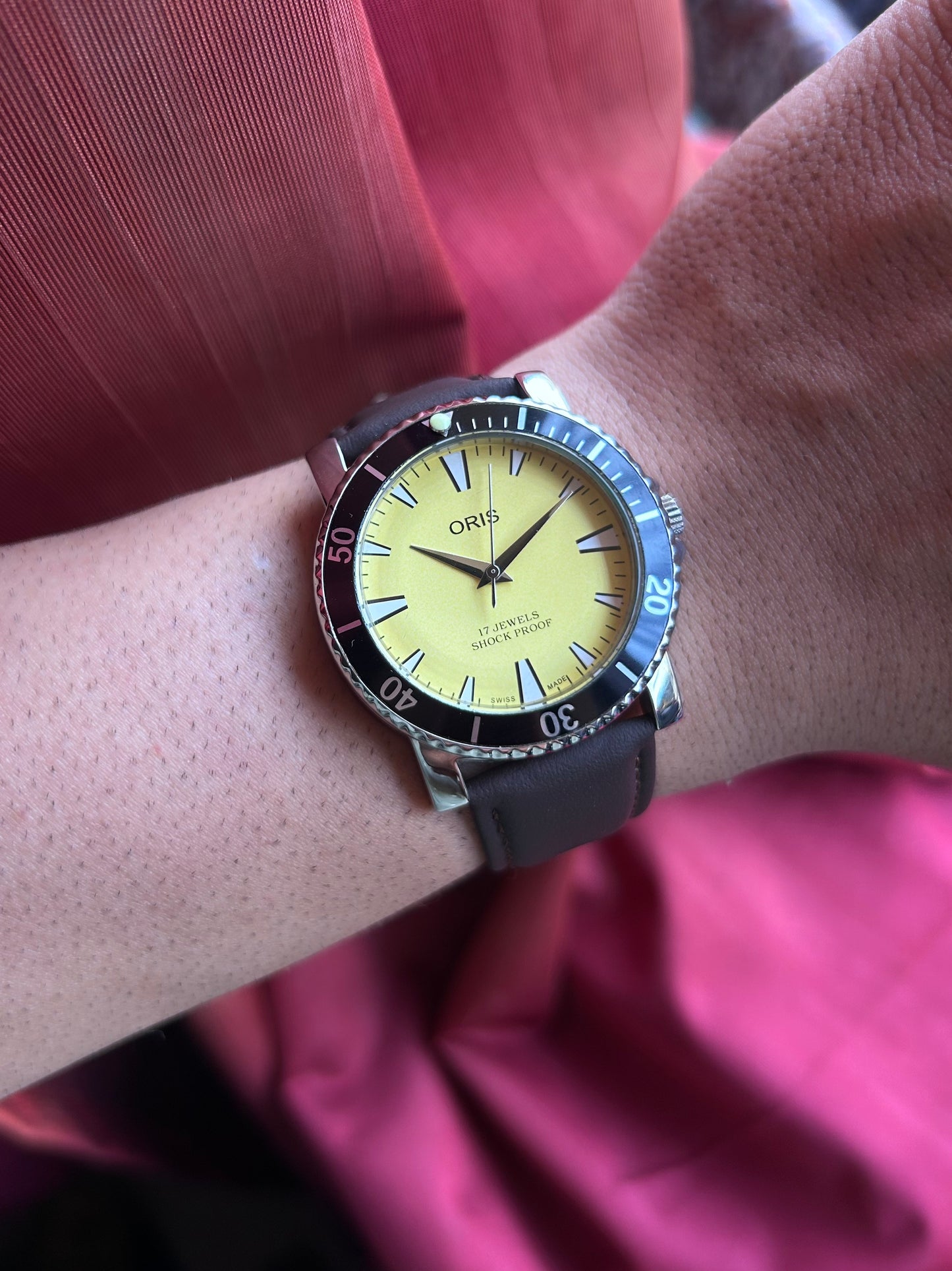 Oris Yellow Custom Modified Hand winding Watch 40mm