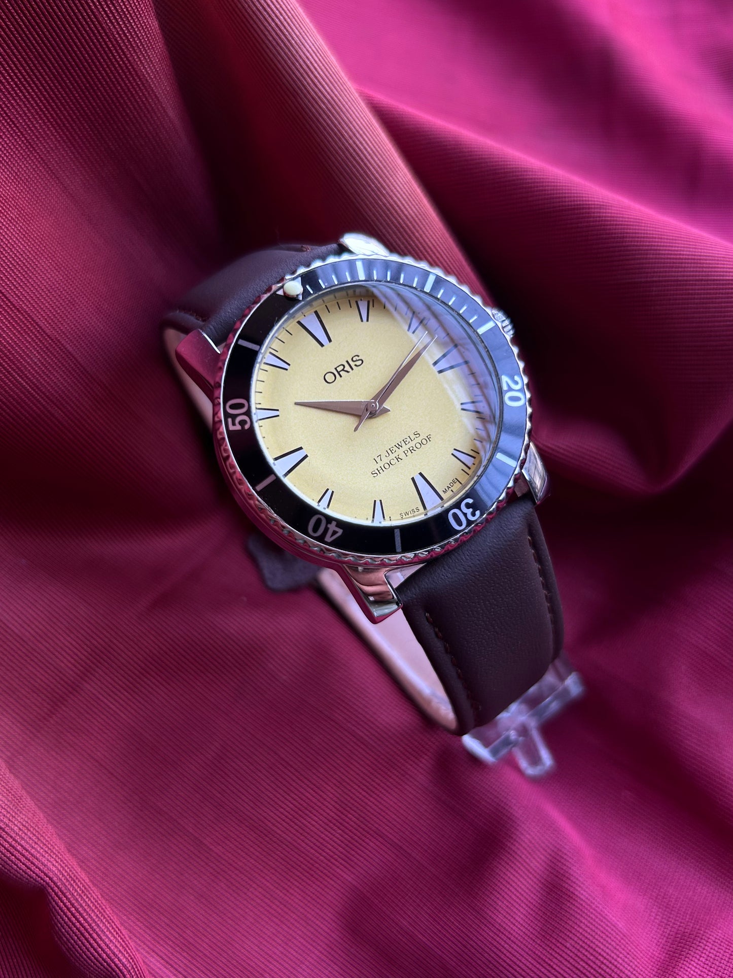 Oris Yellow Custom Modified Hand winding Watch 40mm