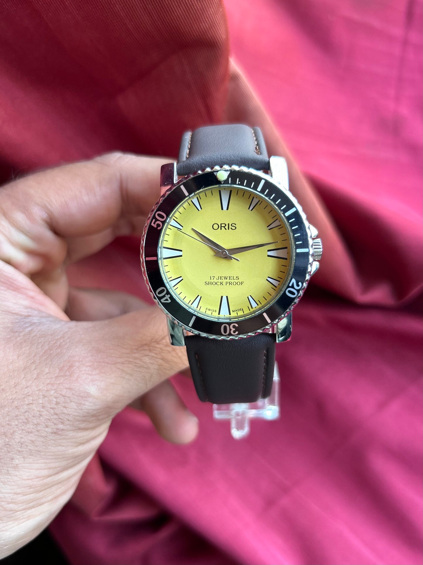 Oris Yellow Custom Modified Hand winding Watch 40mm