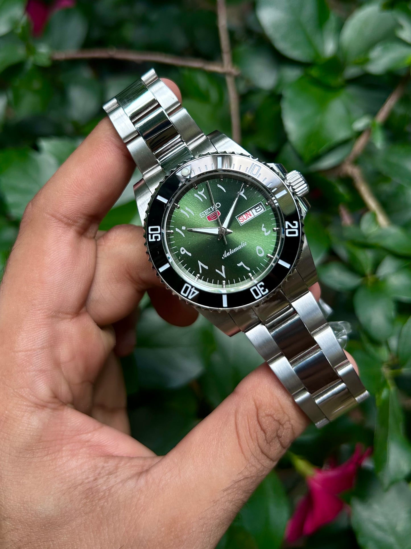 Seiko Arabic Green Lizard Automatic Homage Mod