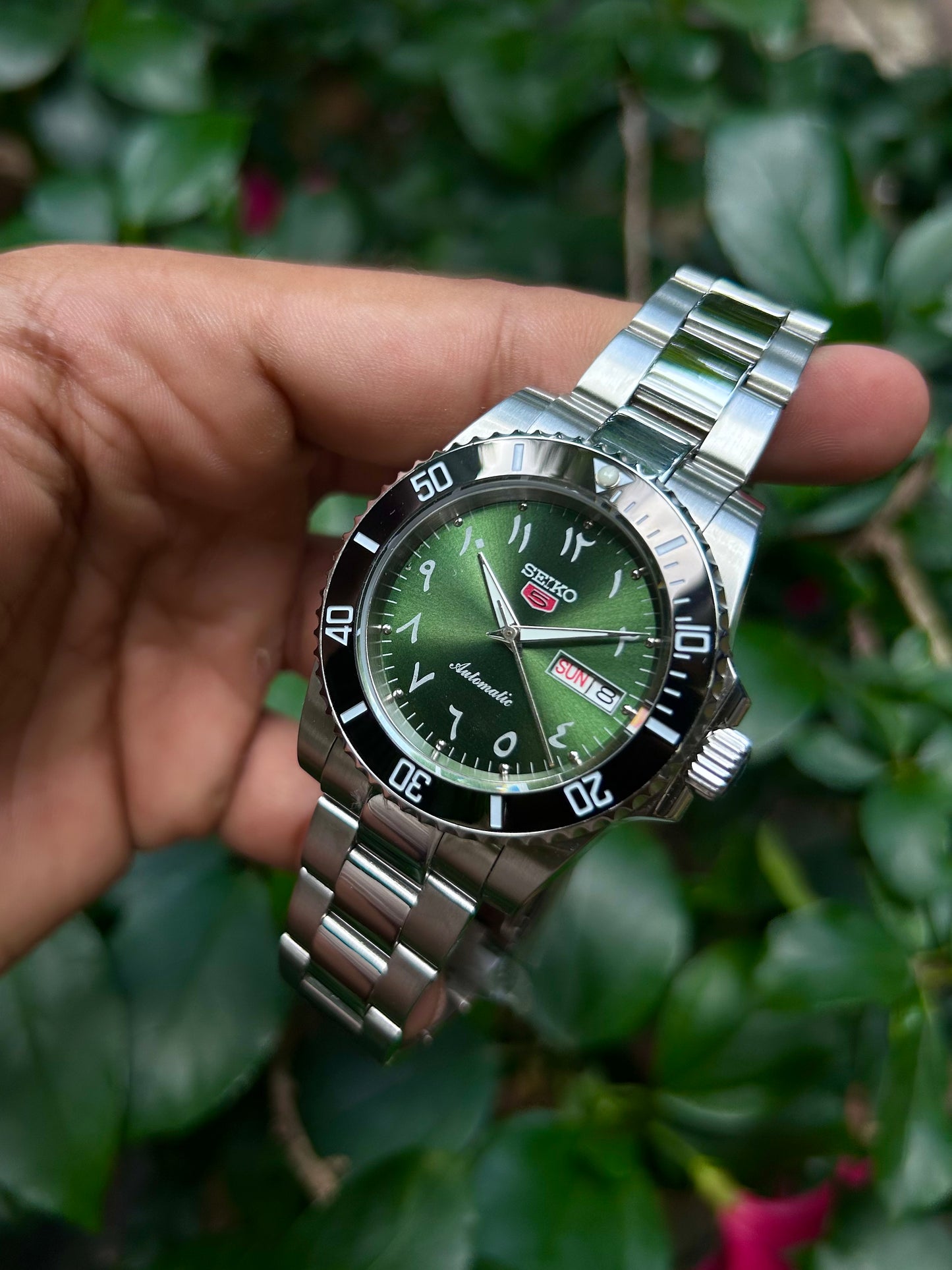 Seiko Arabic Green Lizard Automatic Homage Mod