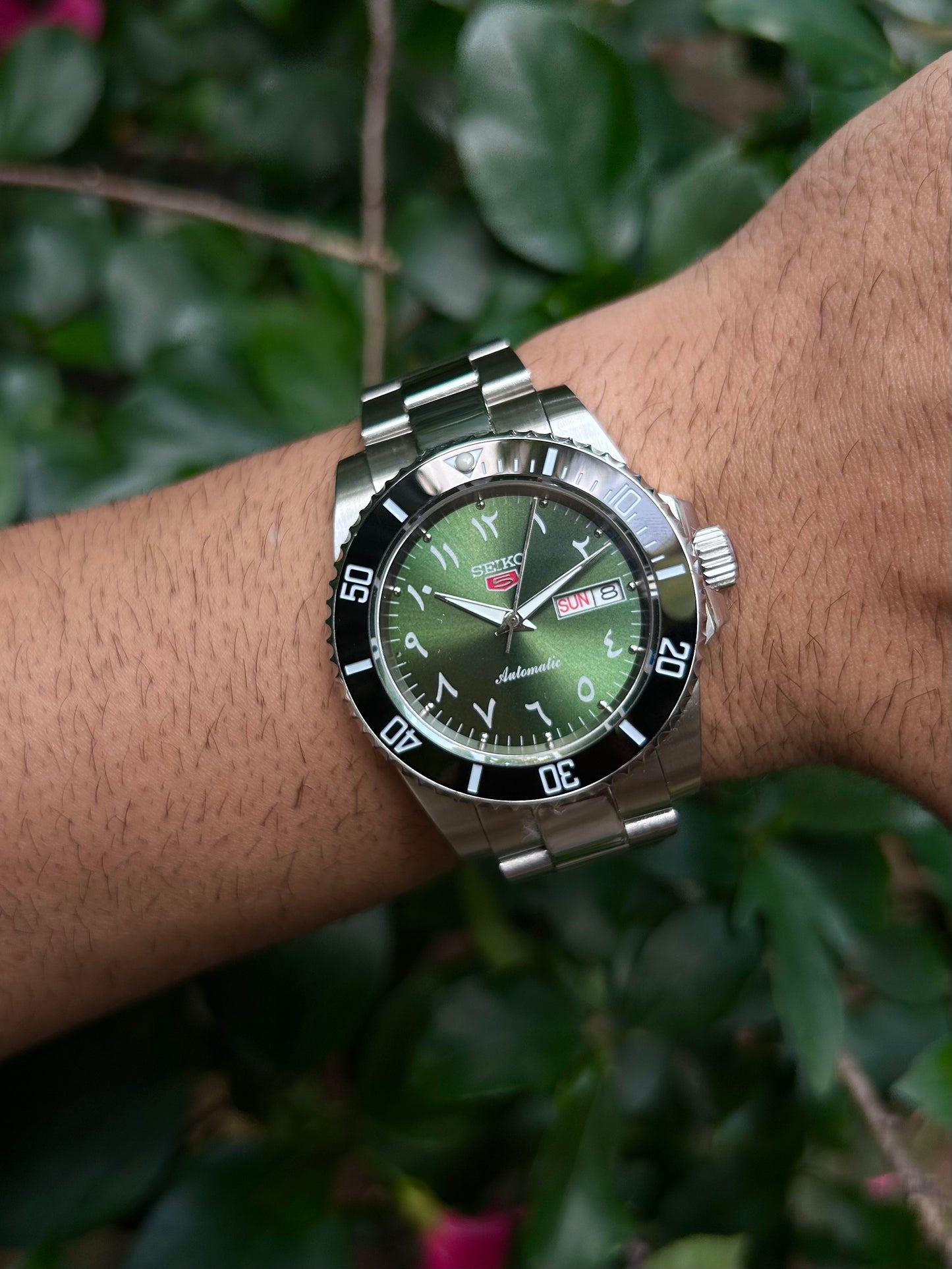 Seiko Arabic Green Lizard Automatic Homage Mod