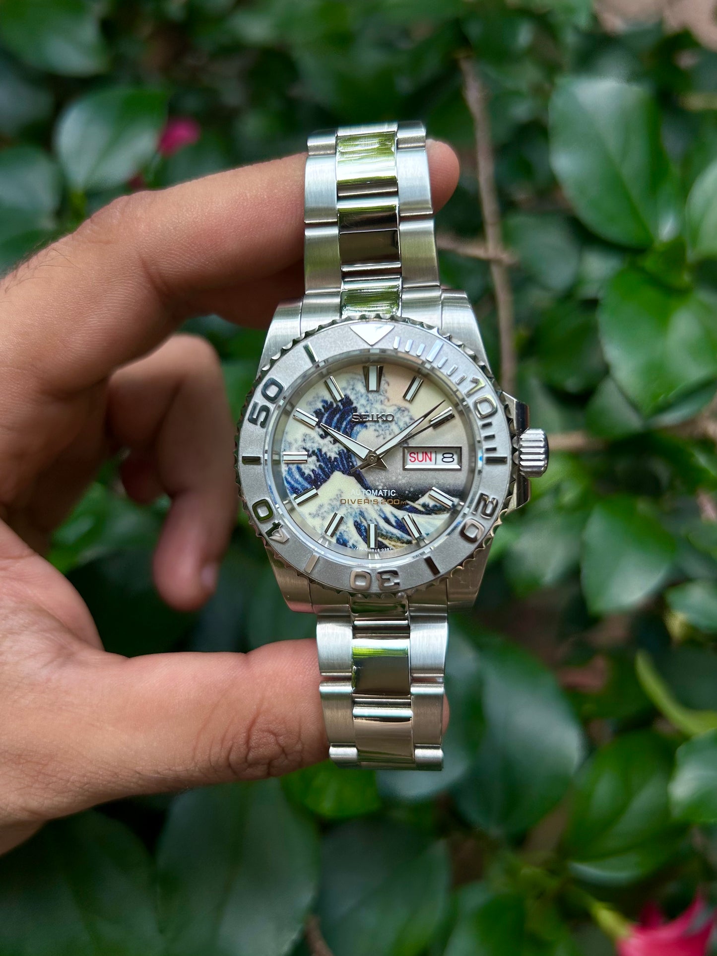 Seiko Yachtmaster ( The Great Wave Off Kanagawa ) Automatic Homage