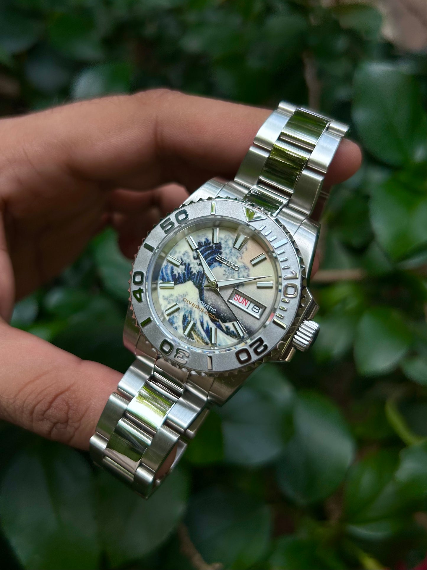 Seiko Yachtmaster ( The Great Wave Off Kanagawa ) Automatic Homage