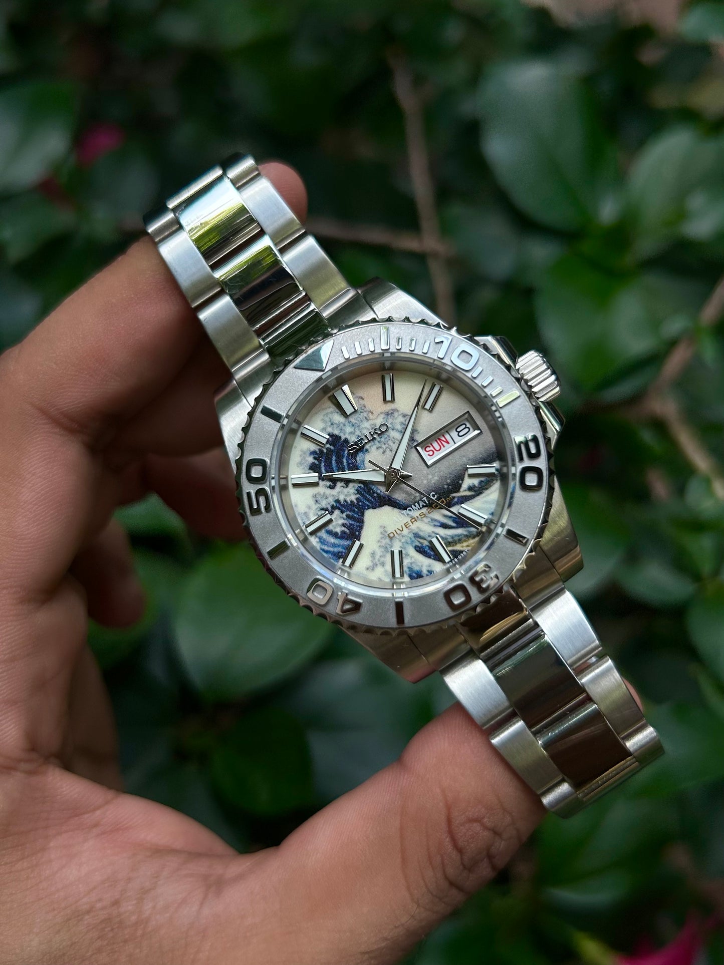 Seiko Yachtmaster ( The Great Wave Off Kanagawa ) Automatic Homage