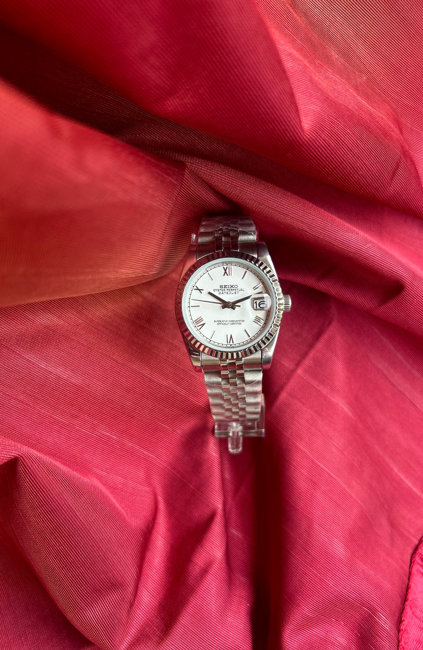 Seiko Datejust 36mm White Matt Automatic Homage Mod