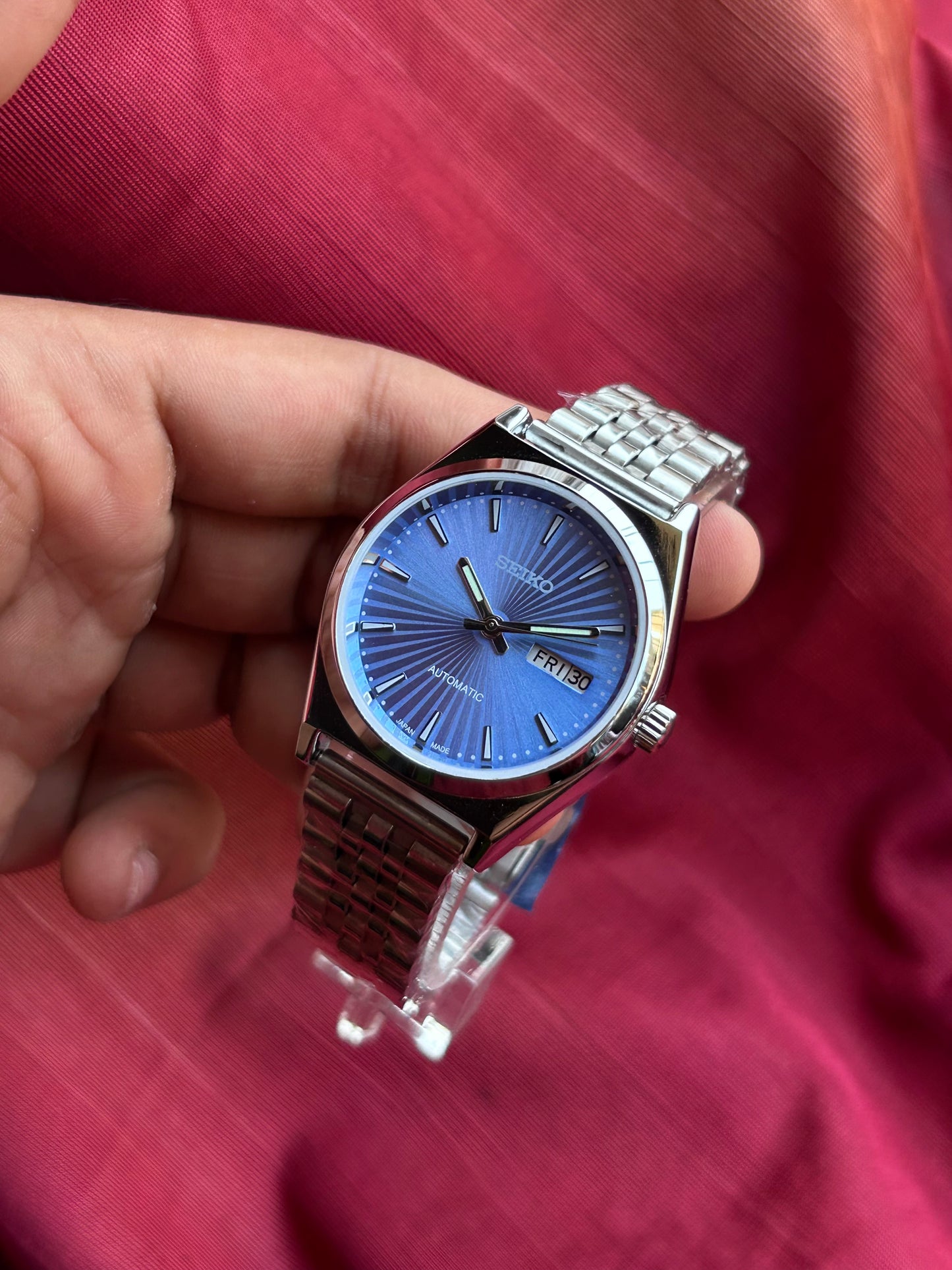 Seiko 5 Blue Sunburst Automatic Mod