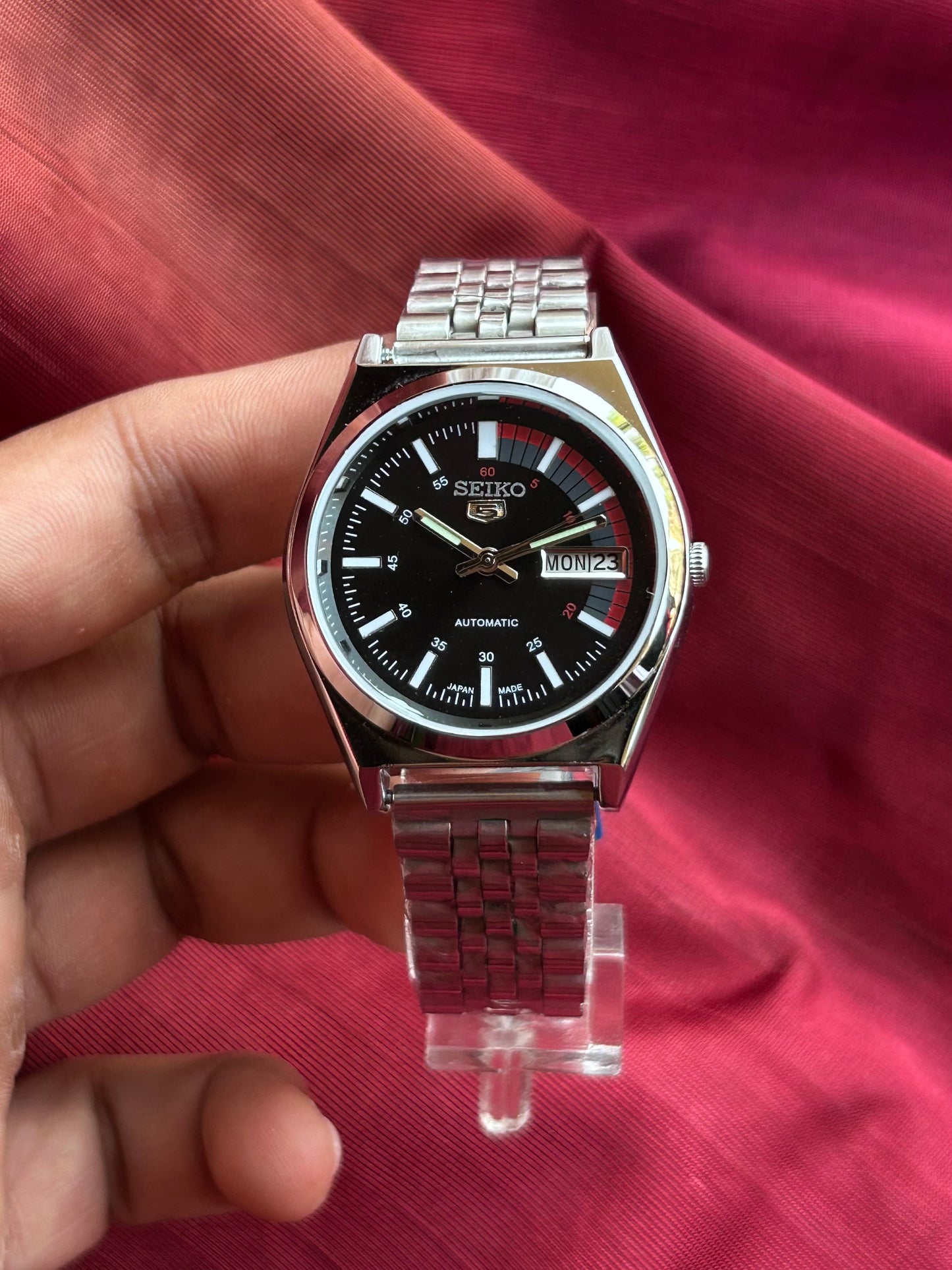 Seiko 5 RailWay Time Black Automatic Mod