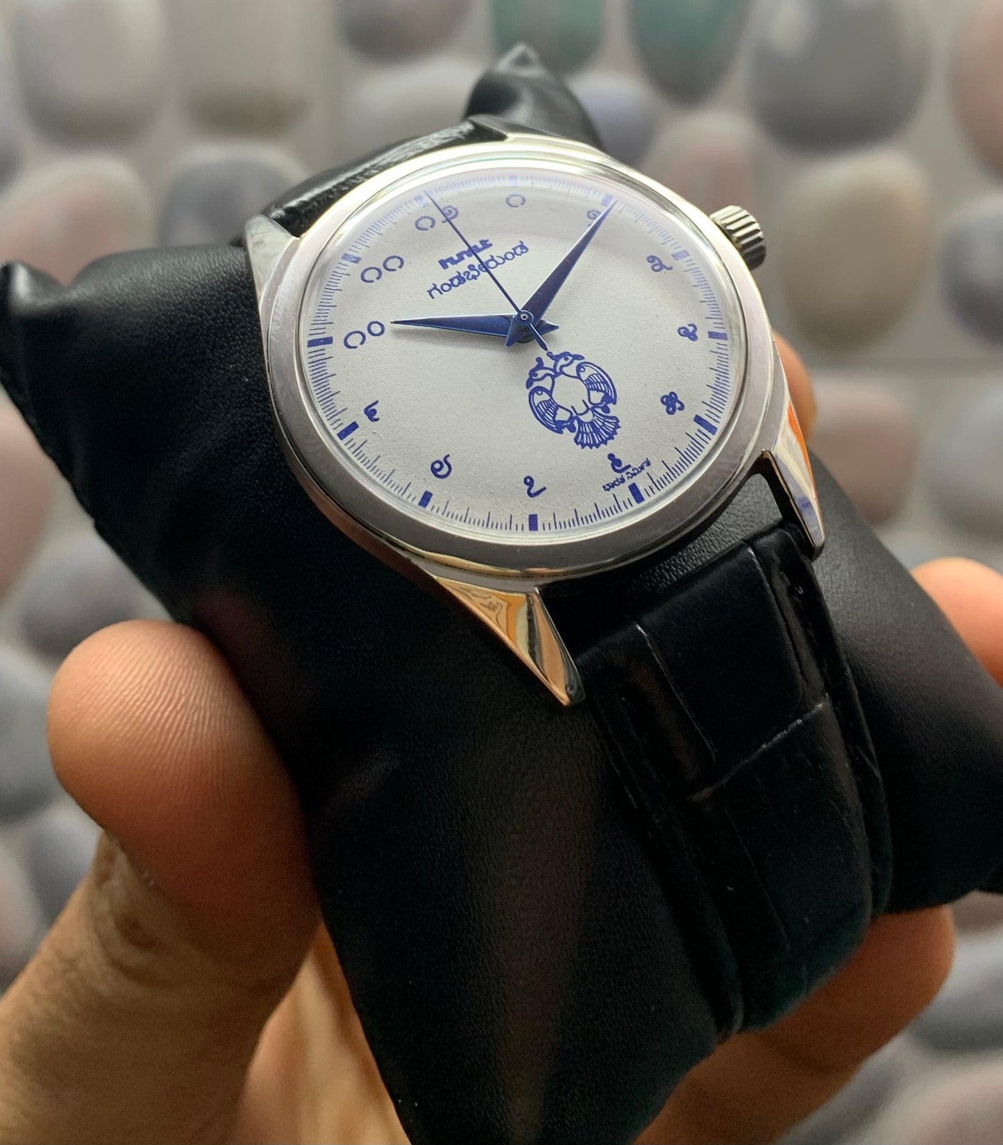 HMT Gandaberunda White Kannada Numeral Hand winding Mod Watch